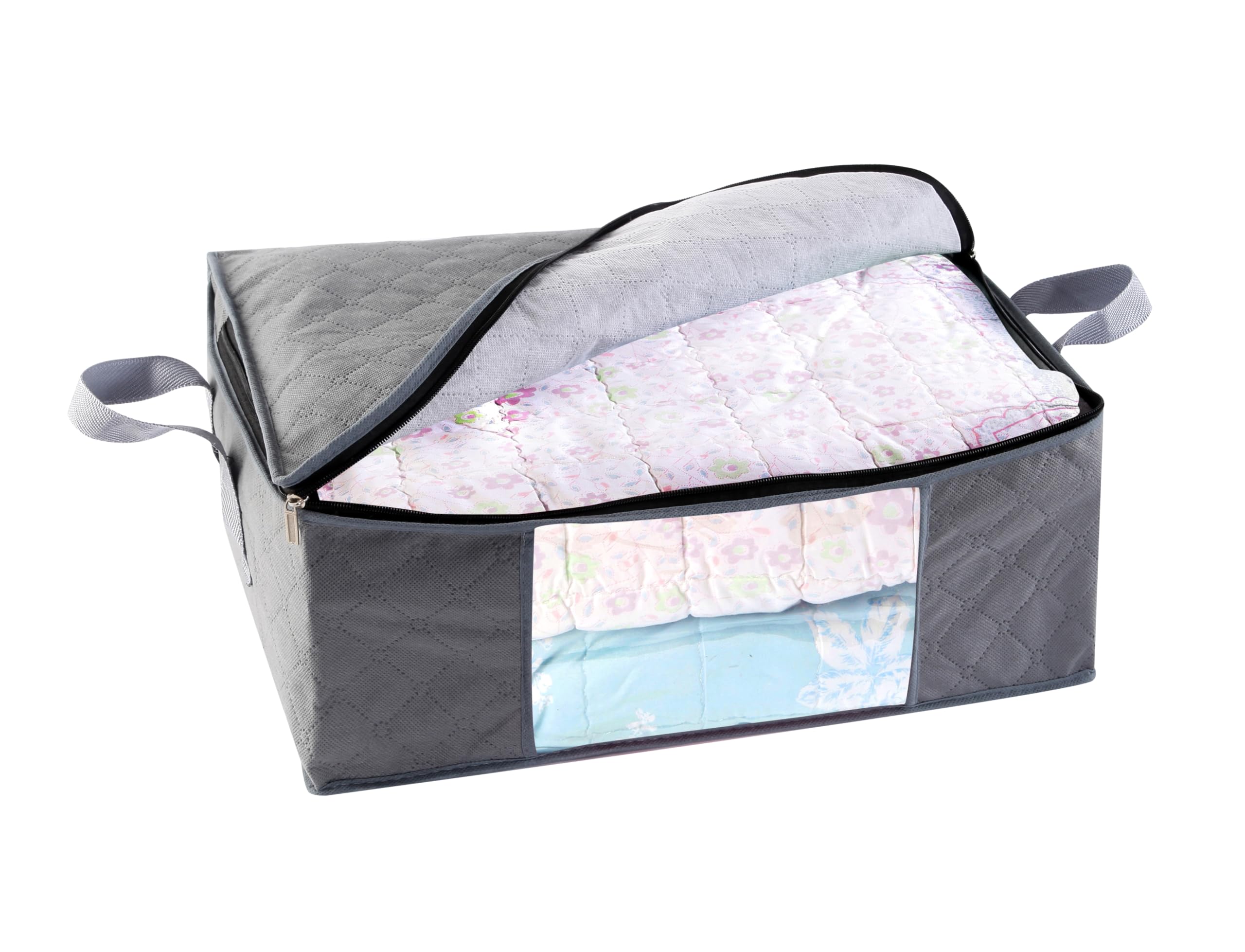 35L Foldable Fabric Storage Bins with Lids & Zipper - Closet Organizer Boxes for Clothes, Blankets, Pillows & Sheets | Space-Saving Bedroom Storage Solution for Sweaters, Seasonal Items & Home Organization
