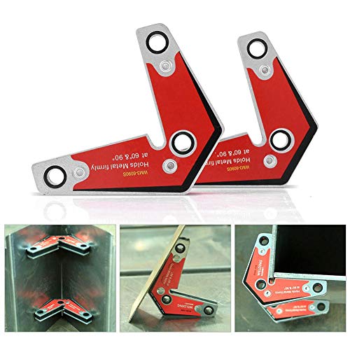 2-Pack Magnetic Welding Holder - 60° & 90° Adjustable Angle Welding Magnets for Metal Fabrication, DIY Projects, and Automotive Repair - Perfect for Corner Welding, Metalworking, and Workshop Use