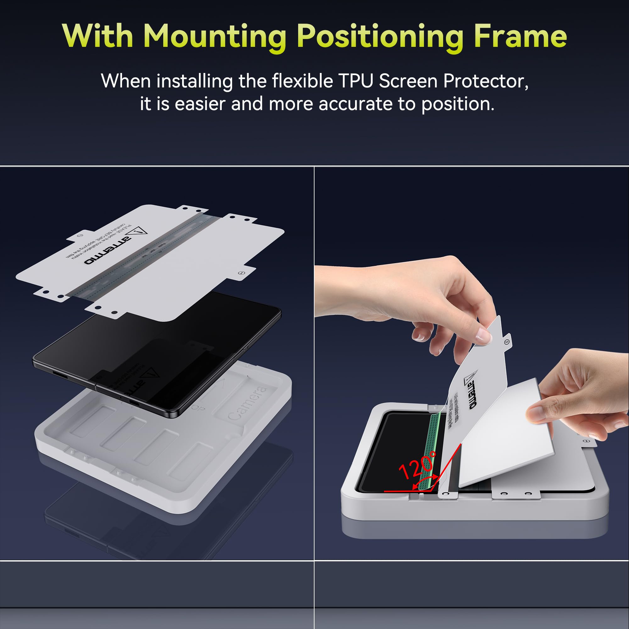 WSKEN Samsung Galaxy Z Fold 5/4 Screen Protector - 2 Pack TPU Film & Tempered Glass - Bubble-Free, Easy Installation - Perfect for Work & Entertainment