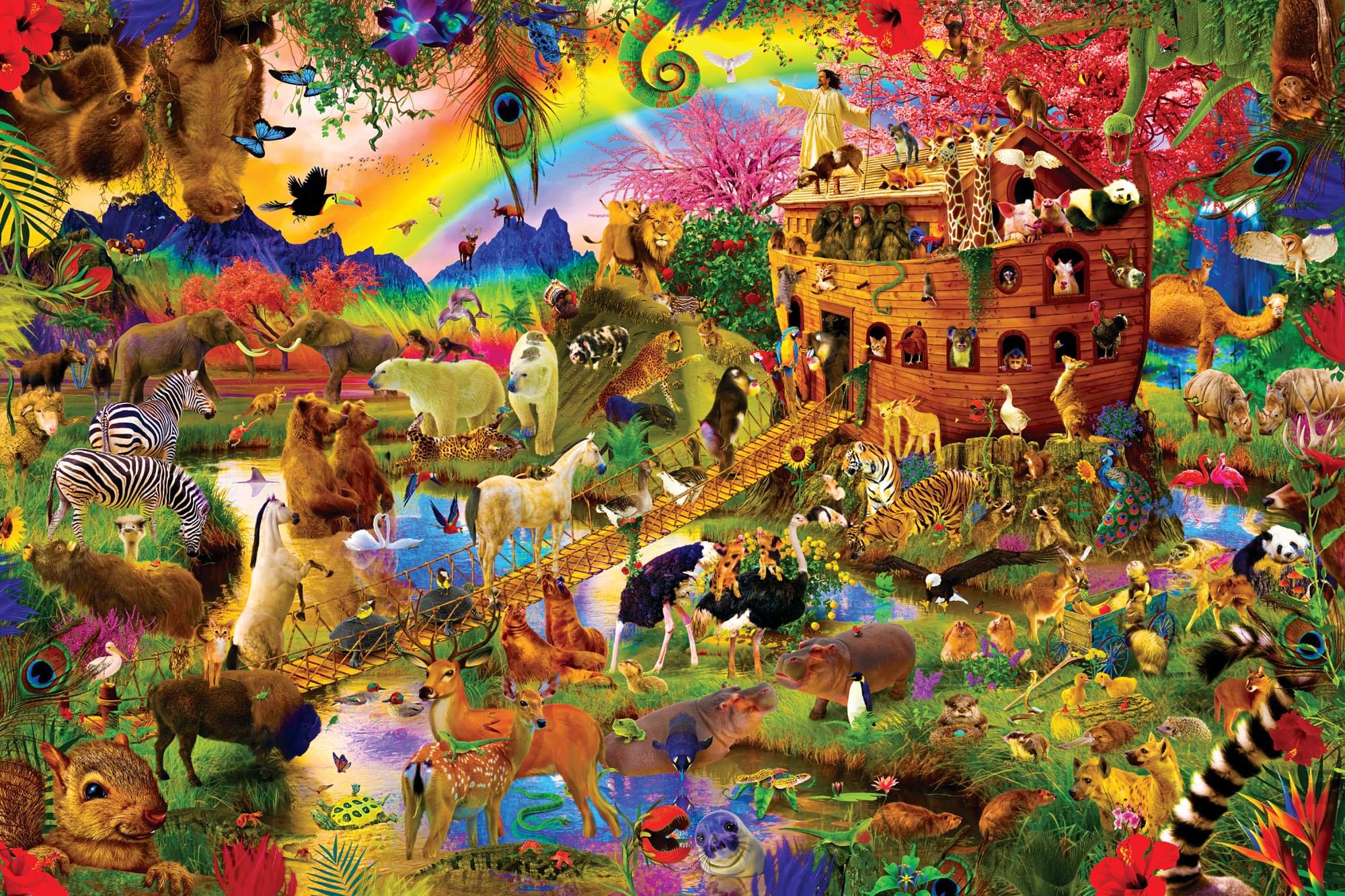 1000 Piece Noah's Ark Animal Jigsaw Puzzle for Adults & Kids - 28x20 Inch Challenging Educational Puzzle Toy | Fun Family Game & Brain Teaser Activity | Perfect Gift for Puzzle Lovers | Great for Birthday Parties, Classroom Learning & Rainy Day Entertainment