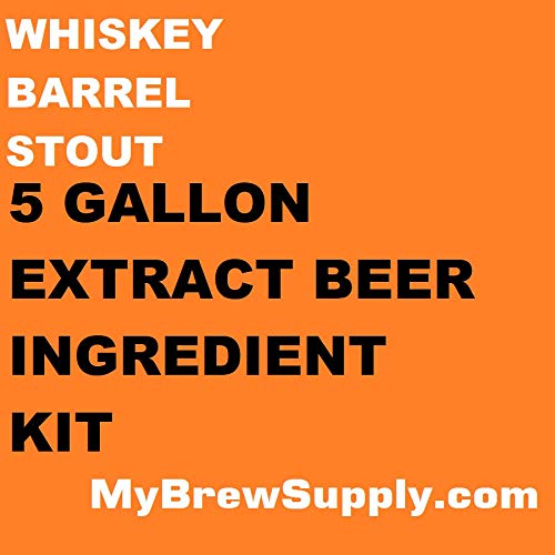 My Brew Supply 5 Gallon Whiskey Barrel Stout Homebrew Beer Extract Kit - Perfect for Craft Beer Enthusiasts & Home Brewing Beginners