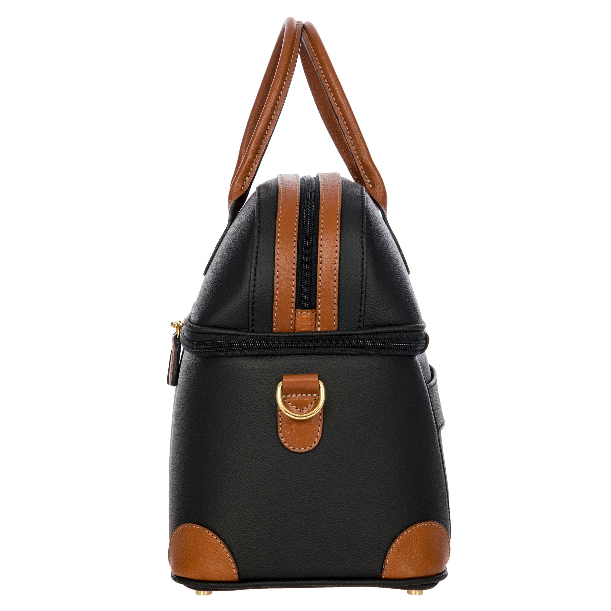 Brics Firenze Tuscan Train Case - Stylish Leather Makeup Bag for Women, Travel Cosmetic Organizer with Mirror, Perfect for Travel, Home & Salon Use
