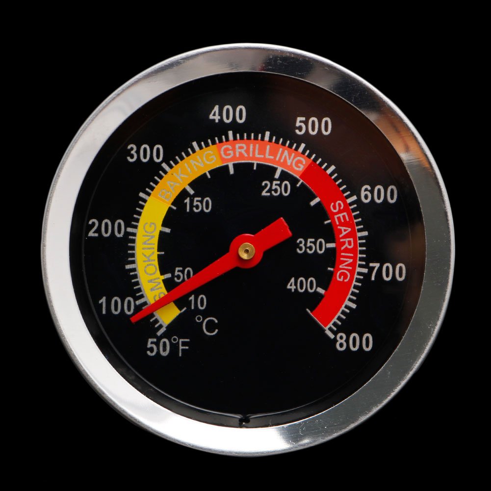 Stainless Steel BBQ Smoker Grill Thermometer - High Precision Temperature Gauge (10-400°F) for Smoking, Grilling, and Roasting - Perfect for Backyard BBQs, Camping, and Outdoor Cooking