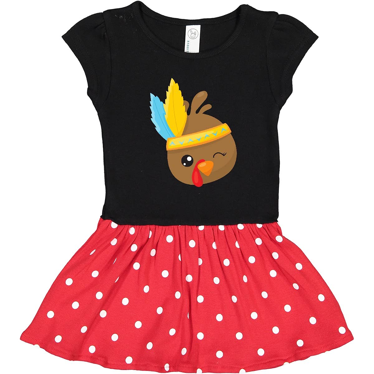 Inktastic Thanksgiving Turkey Print Toddler Dress - Brown Turkey with Feathers Design for Girls & Boys - Perfect for Holiday Parties, Family Gatherings & Festive Outfits