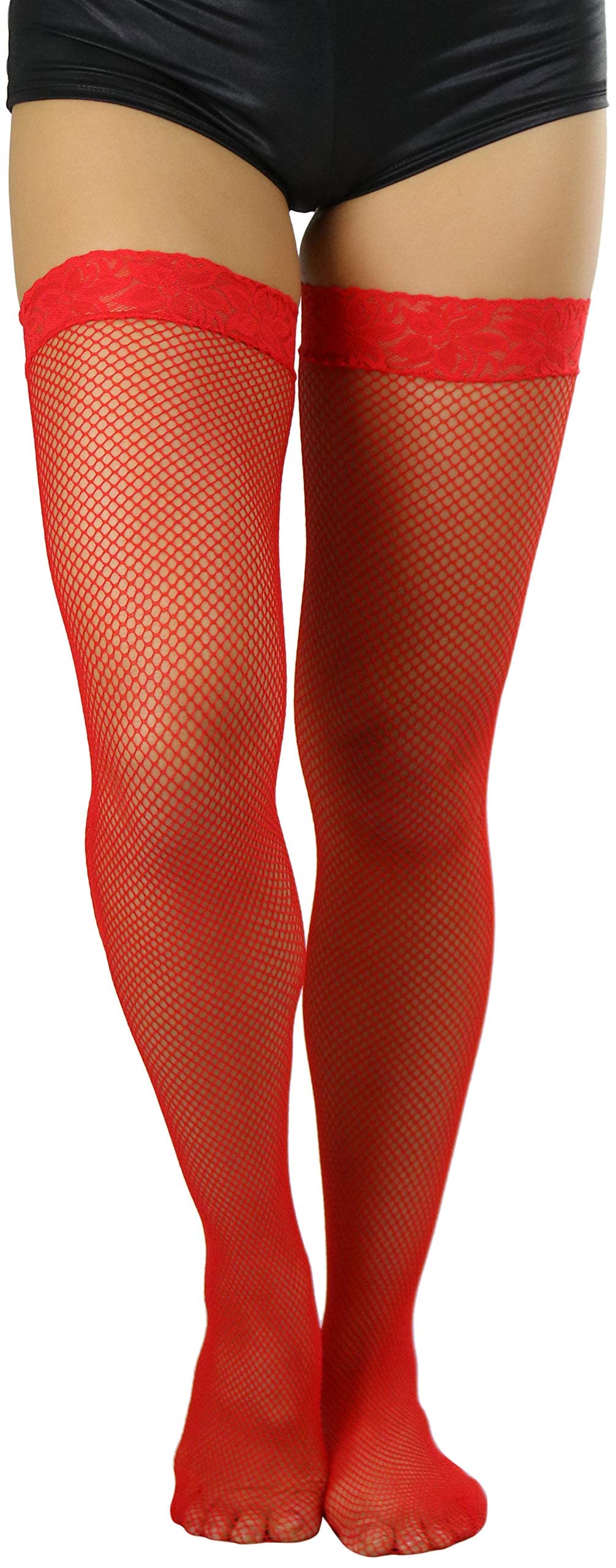ToBeInStyle Women’s Bright & Vibrant Fishnet Thigh High Stockings - Sexy Fashion Tights for Parties, Cosplay & Night Out Outfits