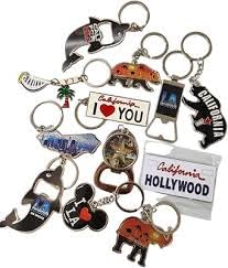 CLGIFT Set of 12 Los Angeles Souvenir Keychains - I Heart LA & I Love Los Angeles Key Rings - Perfect for Travel Gifts, Souvenirs & City Pride Accessories