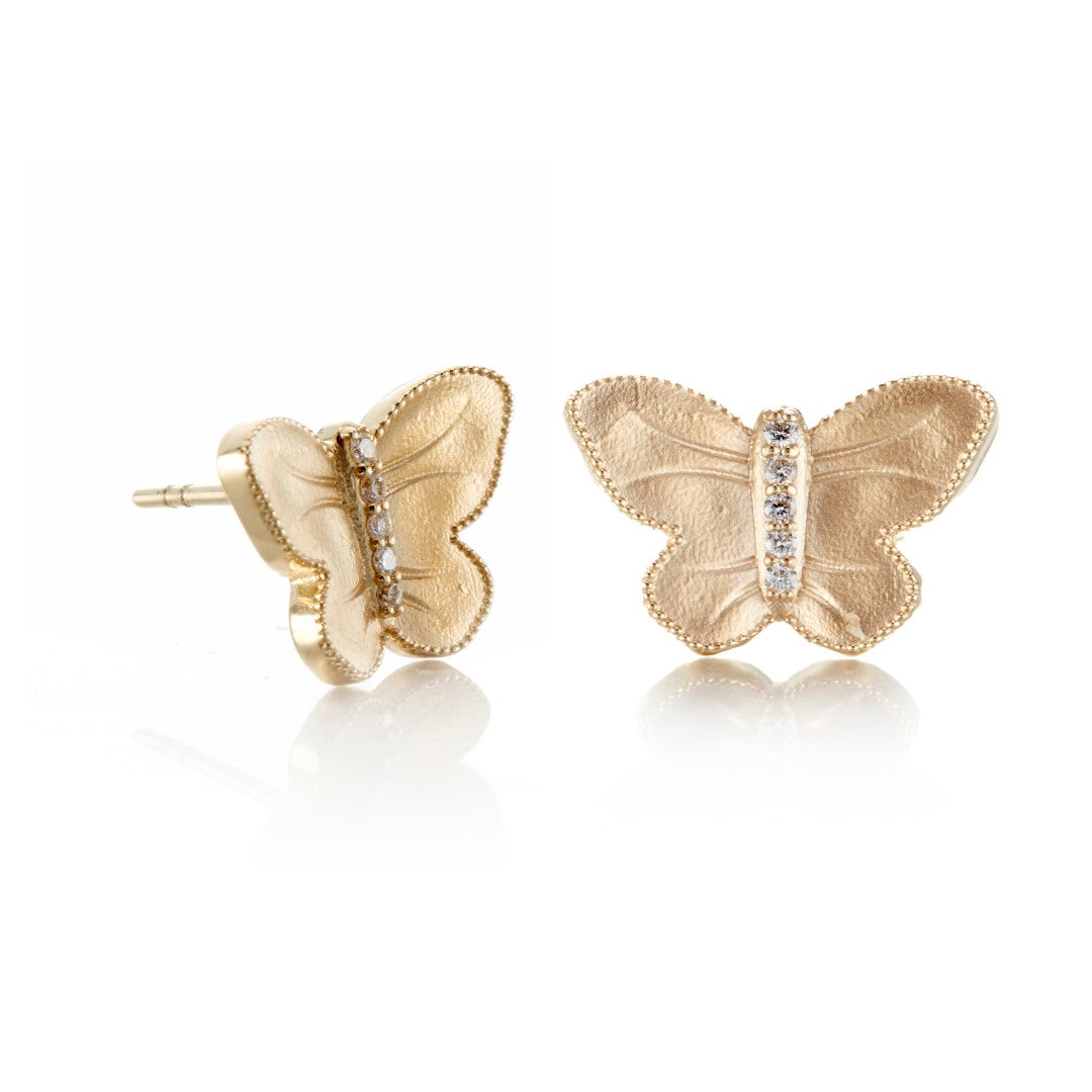 Elegant Butterfly & Diamond Stud Earrings for Women - Perfect for Weddings, Parties & Everyday Wear