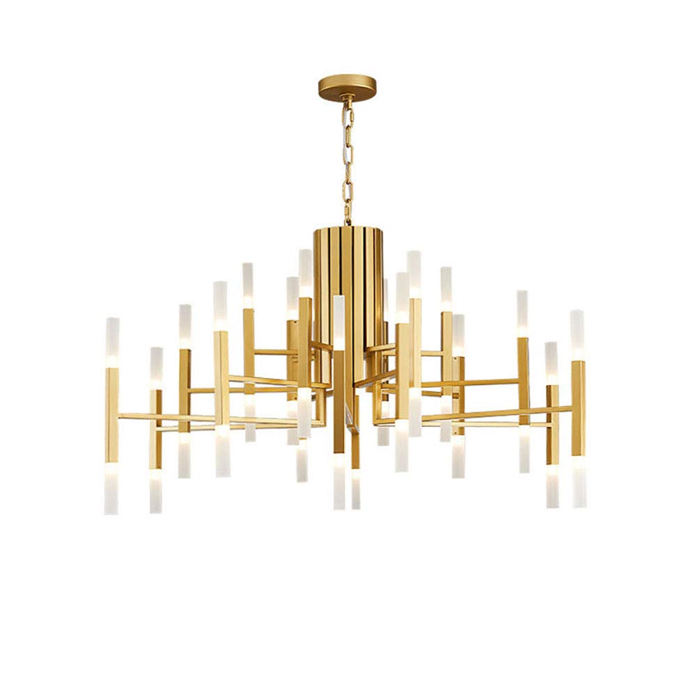 TFCFL Sputnik Chandelier - 24-Light Mid-Century Modern Pendant Light with Frosted Glass Shades for Dining Room, Kitchen Island, Living Room & Entryway - Gold Finish (Vintage Industrial Lighting)