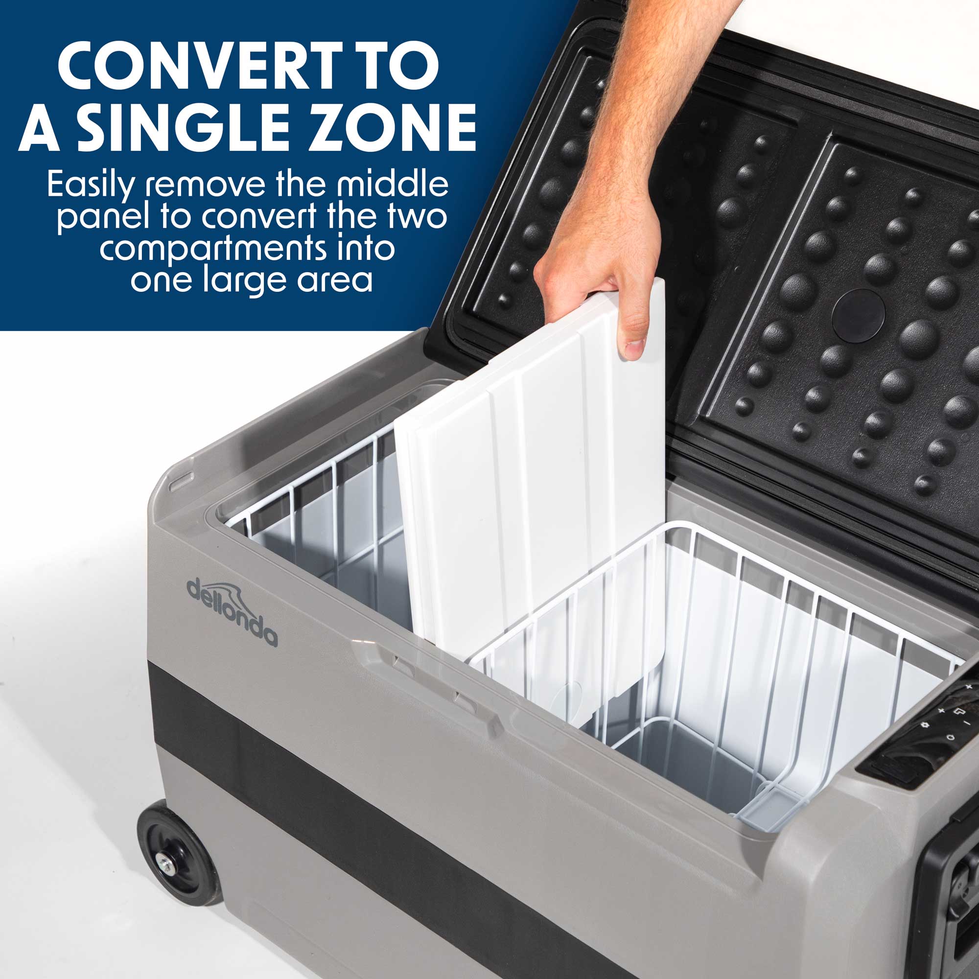 50L Portable Car Fridge Freezer - 12V/24V Dual Zone Compressor Cooler for Road Trips, Camping & Outdoor Adventures - DL14 Model