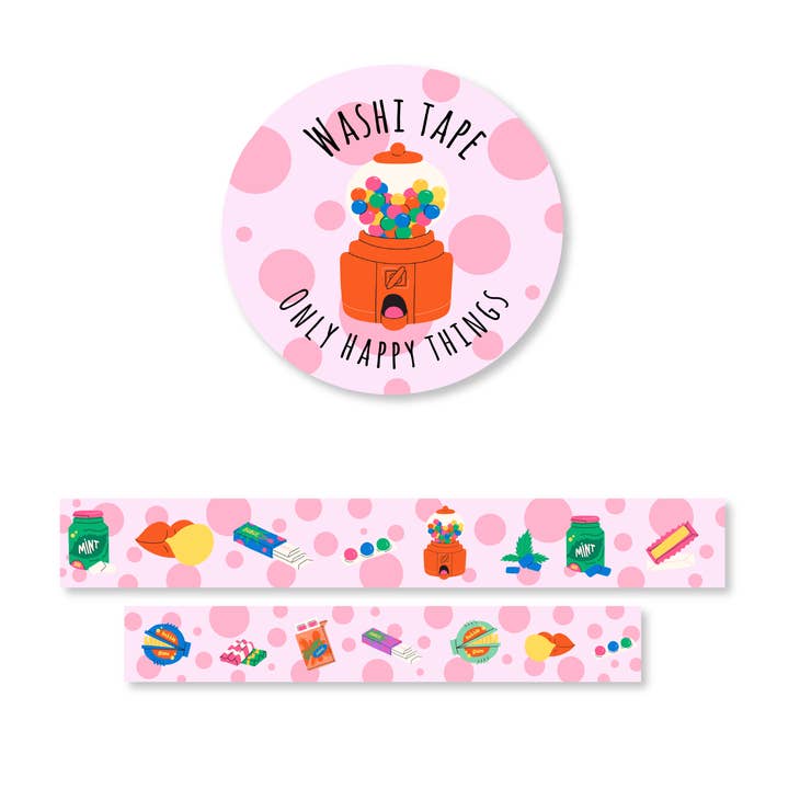 Colorful Bubblegum Bliss Washi Tape Set - 10 Rolls Decorative Paper Tape for Scrapbooking, Journaling, DIY Crafts & Gift Wrapping - Kawaii Pastel Aesthetic Design