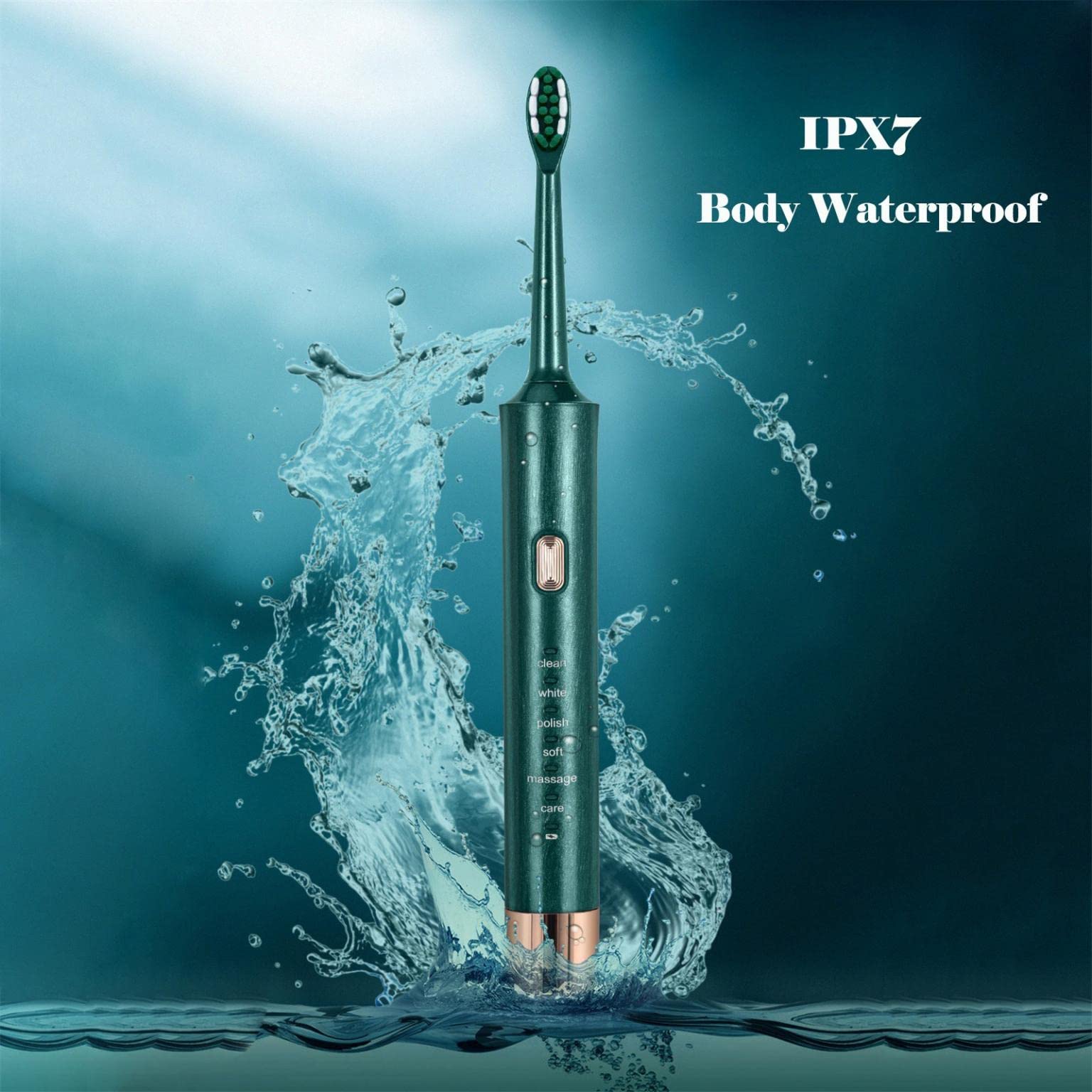 Electric Toothbrush for Adults - 6 Cleaning Modes with Smart Timer, Whitening & Fast Charging, Includes 4 Replacement Brush Heads | Perfect for Travel & Daily Oral Care