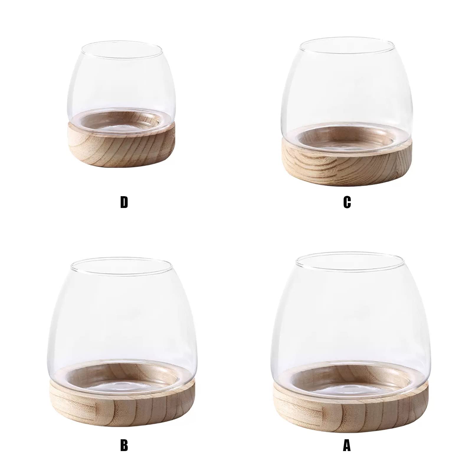 TSYFM Mini Glass Fish Tank Bowl - Small Desktop Round Aquarium for Betta Fish, Hydroponic Plants, Terrarium & Home Decor | Perfect for Office, Living Room, Bedroom Decor