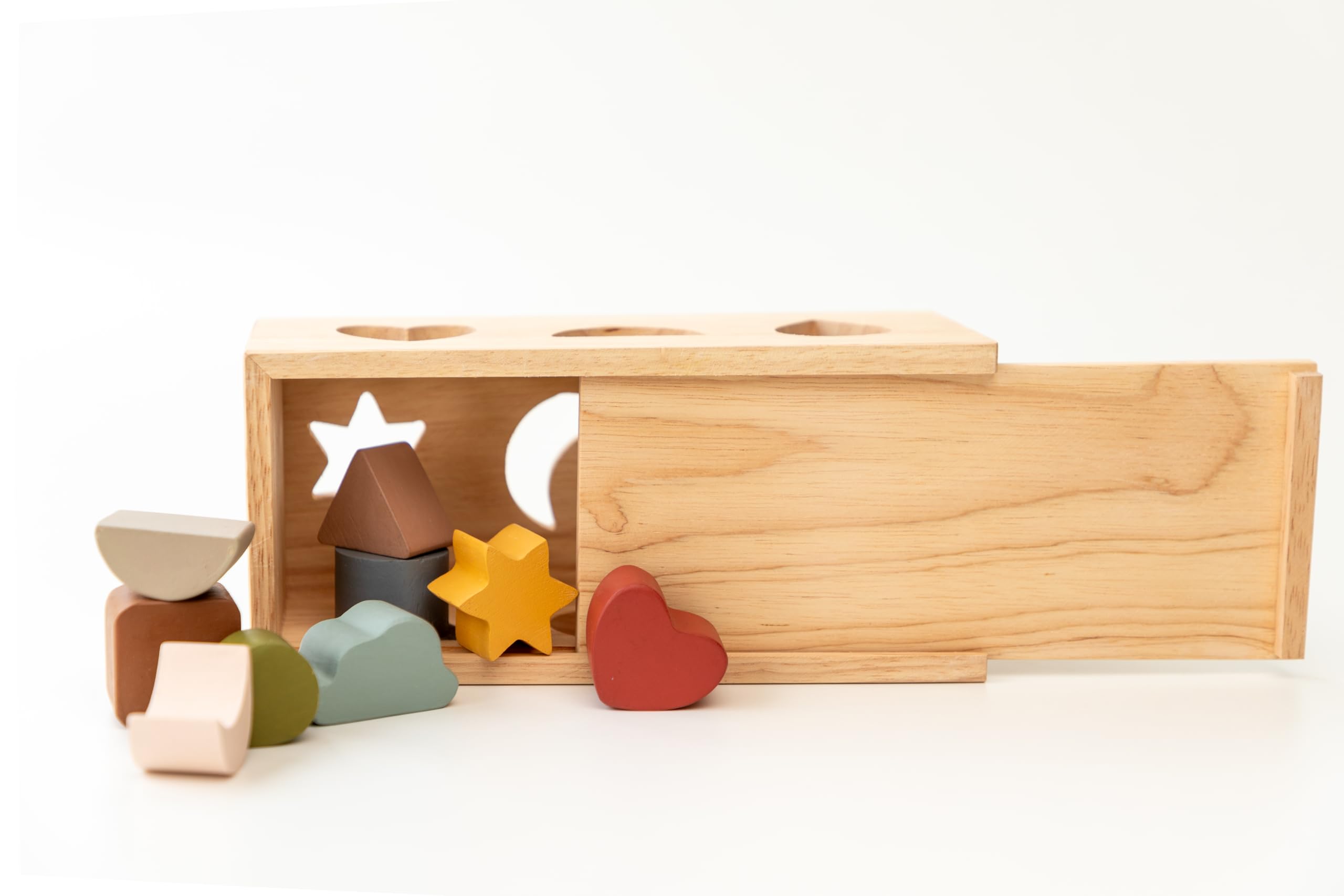 BIRCH & BUG Wooden Shape Sorting Puzzle Box - Montessori Learning Toy for Toddlers - Perfect for Early Childhood Education & Home Playtime