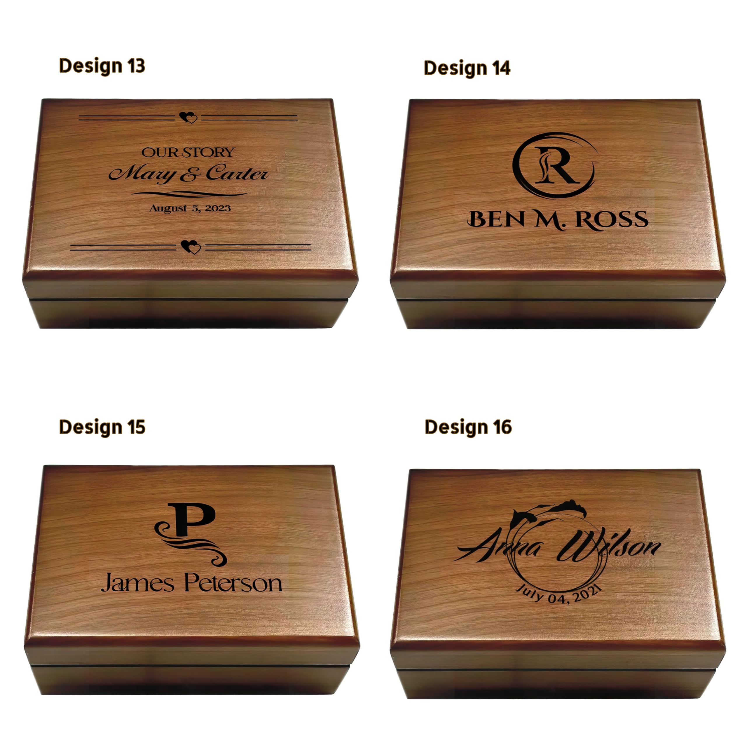Personalized Memory Box - Custom Engraved Keepsake Box for Couples | Wedding, Anniversary & Birthday Gift for Husband or Wife | Monogrammed Jewelry Storage Box | Perfect for Preserving Wedding Vows, Love Letters & Special Mementos