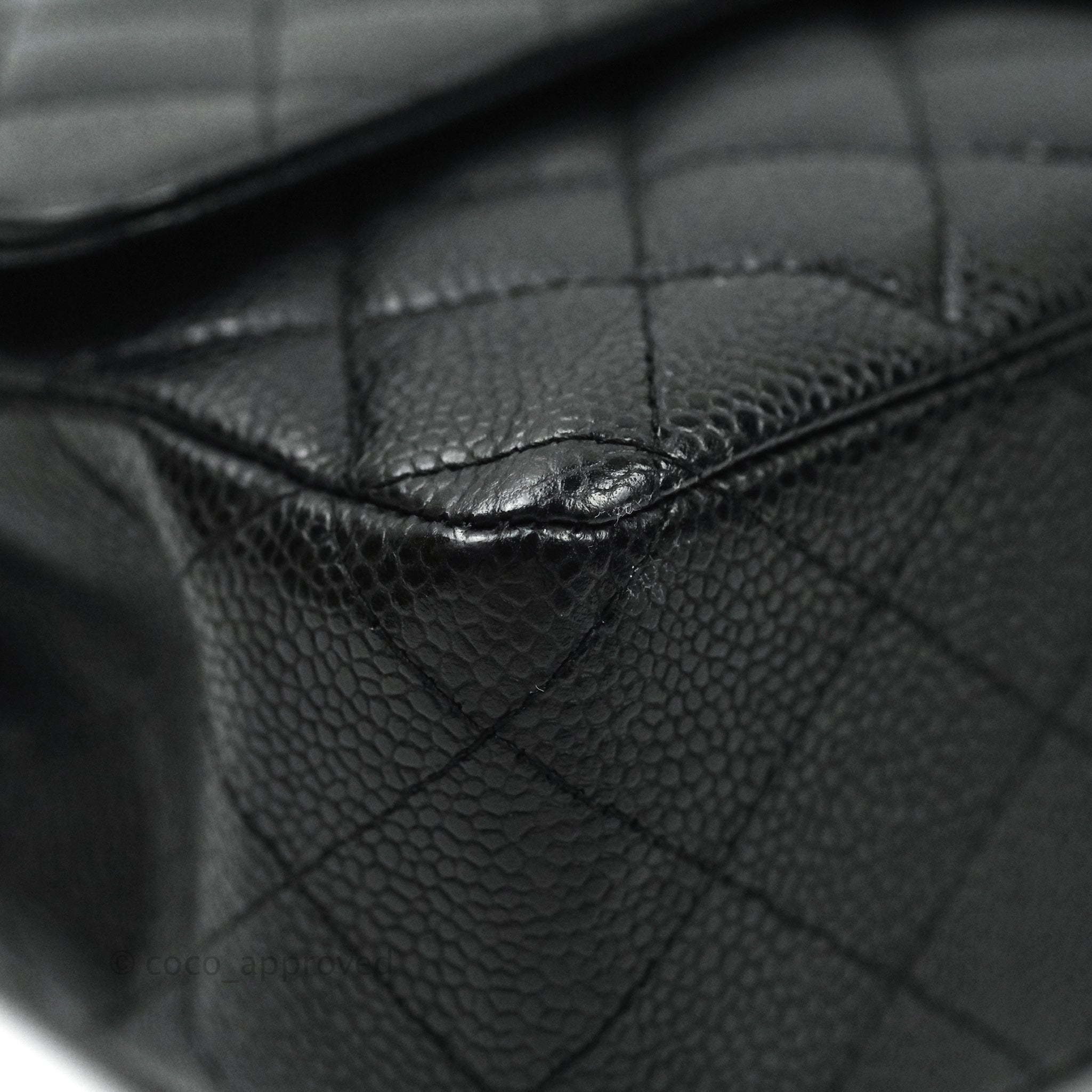 Chanel Classic Medium Double Flap Bag Black Caviar Leather with Silver Hardware - Luxury Designer Handbag for Women, Perfect for Work, Evening & Special Occasions