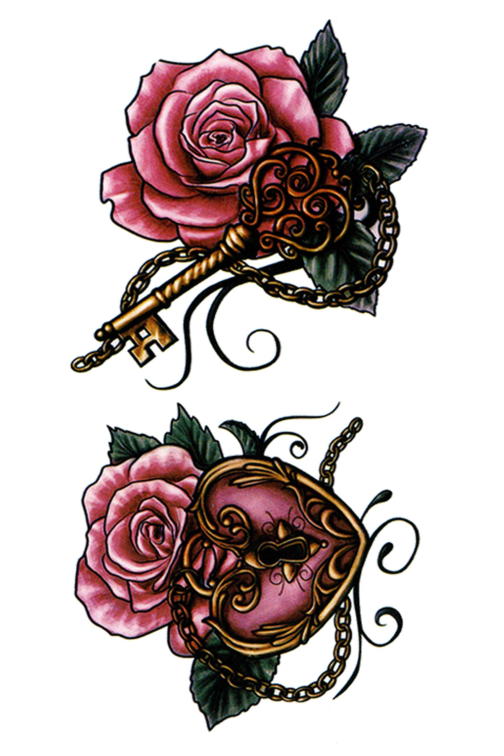 Waterproof Temporary Tattoo Stickers for Men & Women - 3D Realistic Flowers, Butterflies, Stars, Angels, Wolves & Armband Designs (60mm x 105mm) | Perfect for Parties, Festivals, Cosplay & Body Art