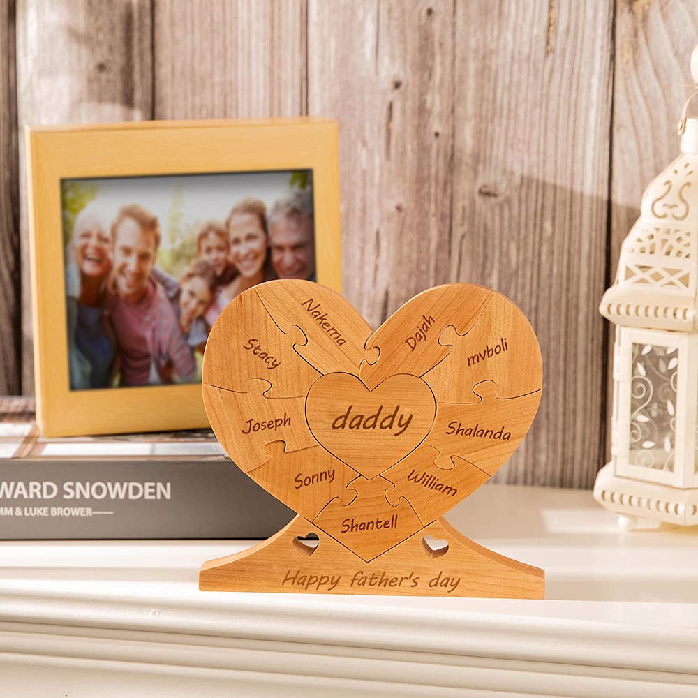 Custom Wooden Name Puzzle for Mother's Day - Personalized 1-8 Family Member Puzzle Pieces - Unique Gift for Mom & Grandma - Perfect for Family Reunions, Nursery Decor & Special Occasions