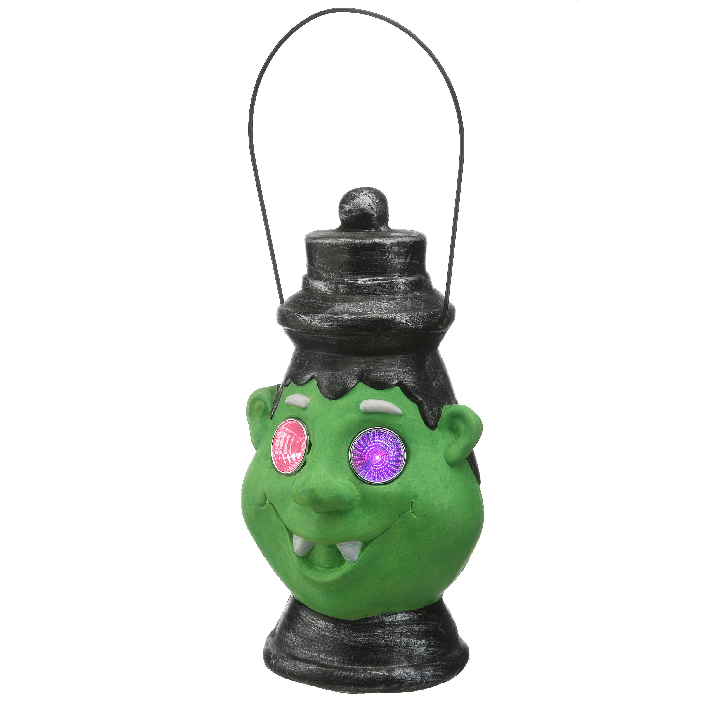 12 Inch Halloween Green Frankenstein LED Lantern - Spooky Decor for Parties, Home & Outdoor Halloween Decorations