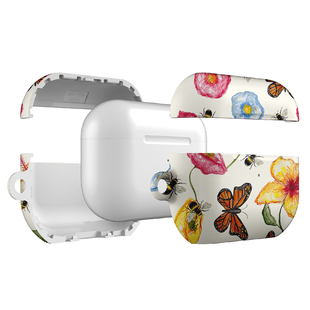 Butterflies & Bees AirPods Pro Case - Cute Floral Design Protective Cover for Apple AirPods Pro - Perfect for Nature Lovers, Outdoor Activities & Daily Use