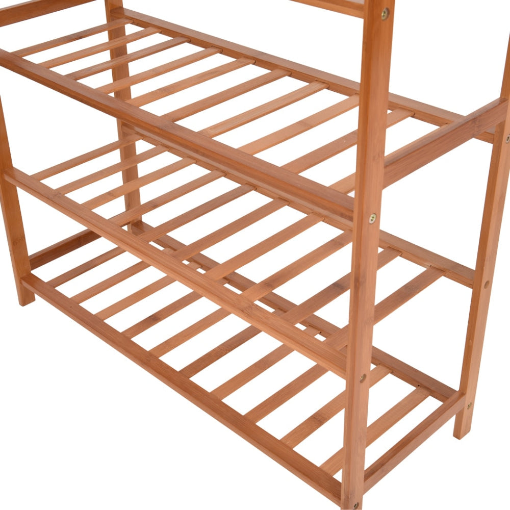2-Pack 5-Tier Bamboo Shoe Rack Organizer - Space Saving Shoe Storage Shelf for Closet, Entryway & Bedroom Organization