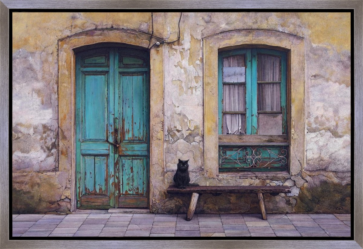 Black Cat Gallery Wrap Canvas Art - Handmade Stretched Canvas Wall Decor for Living Room, Bedroom & Office - Perfect for Home Decor & Gifts