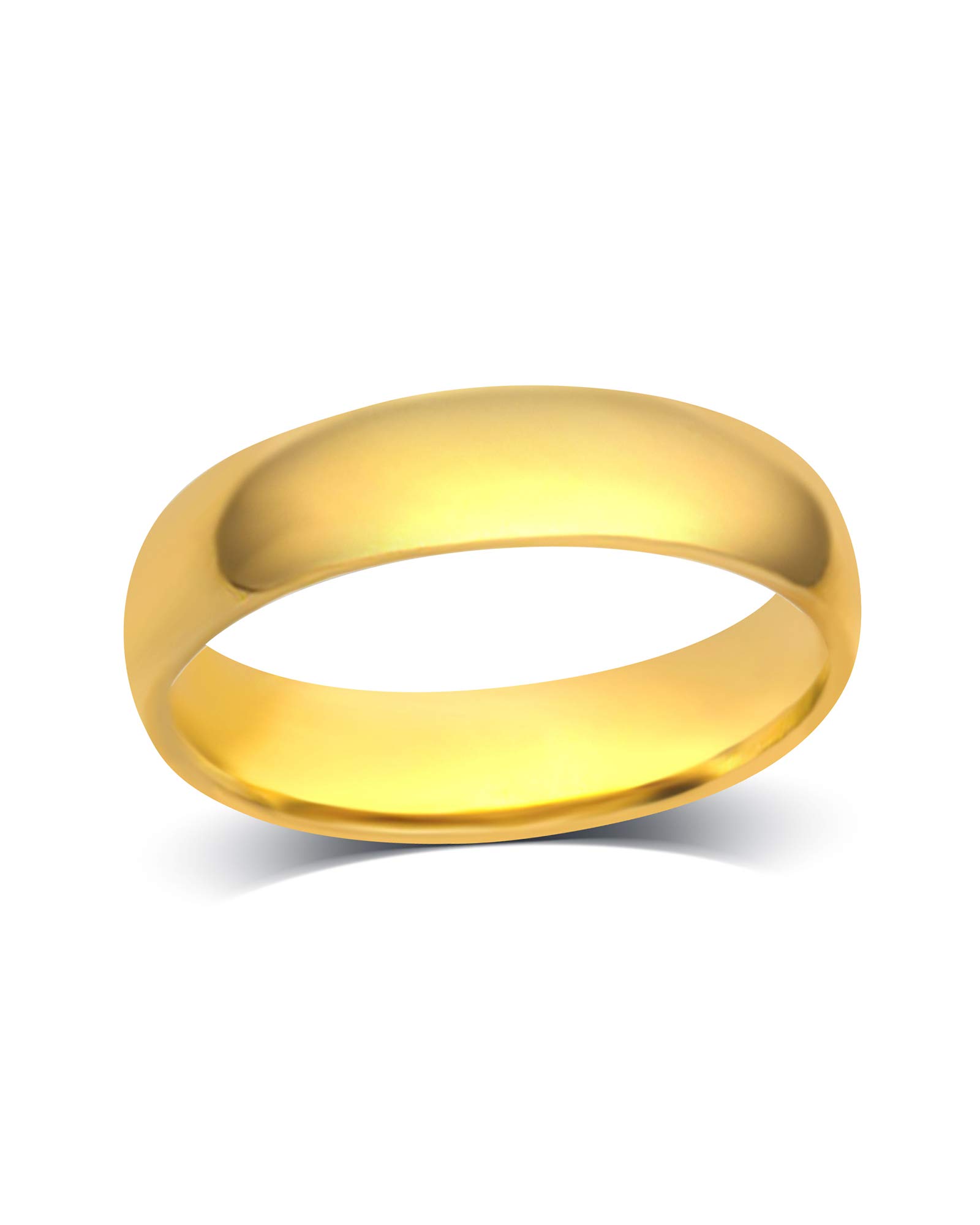 10K Solid Gold Comfort Fit Wedding Band for Men & Women - 2MM to 8MM High Polished Unisex Ring in White/Yellow Gold | Durable Everyday Jewelry for Couples, Anniversaries & Gifts | Elegant Gift Box Included