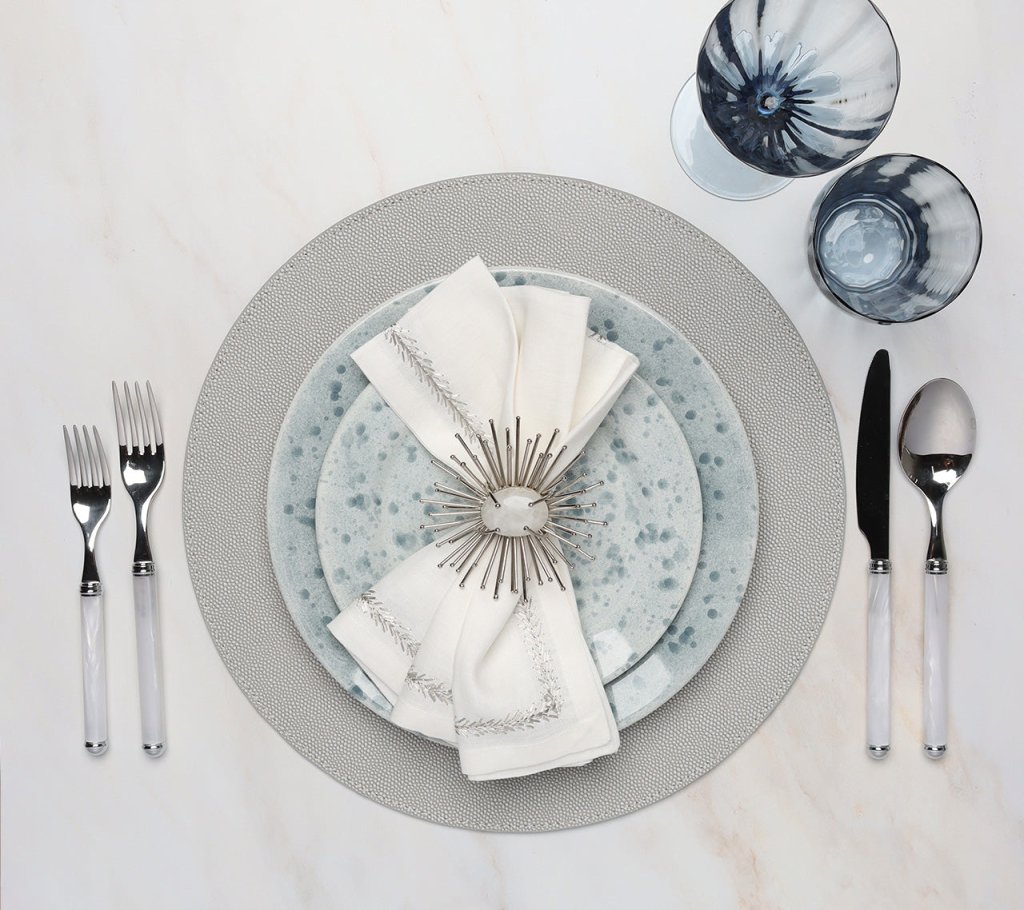 Luxury Shagreen Placemats Set of 4 - Waterproof & Heat-Resistant Table Mats for Dining, Kitchen, and Party Decor - Elegant Home Tableware for Everyday Use and Special Occasions