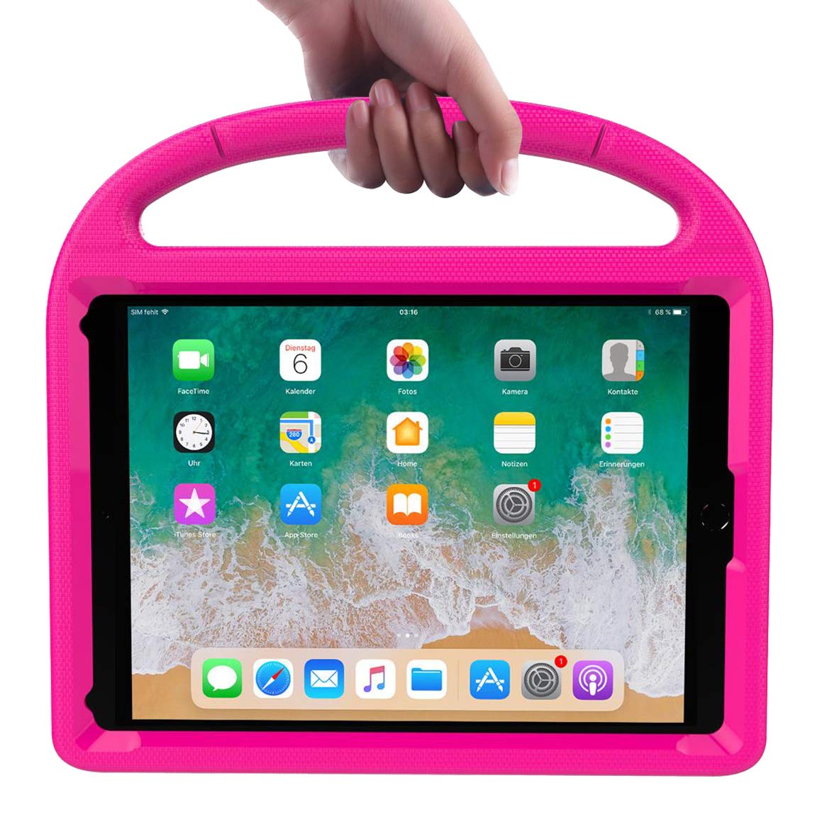 SUPLIK Shockproof Kids iPad Case for iPad 5th/6th Gen (9.7-inch 2017/2018), iPad Air 2 & iPad Pro 9.7 - Durable Protective Cover with Handle Stand & Screen Protector (Pink) | Perfect for School, Travel & Home Learning
