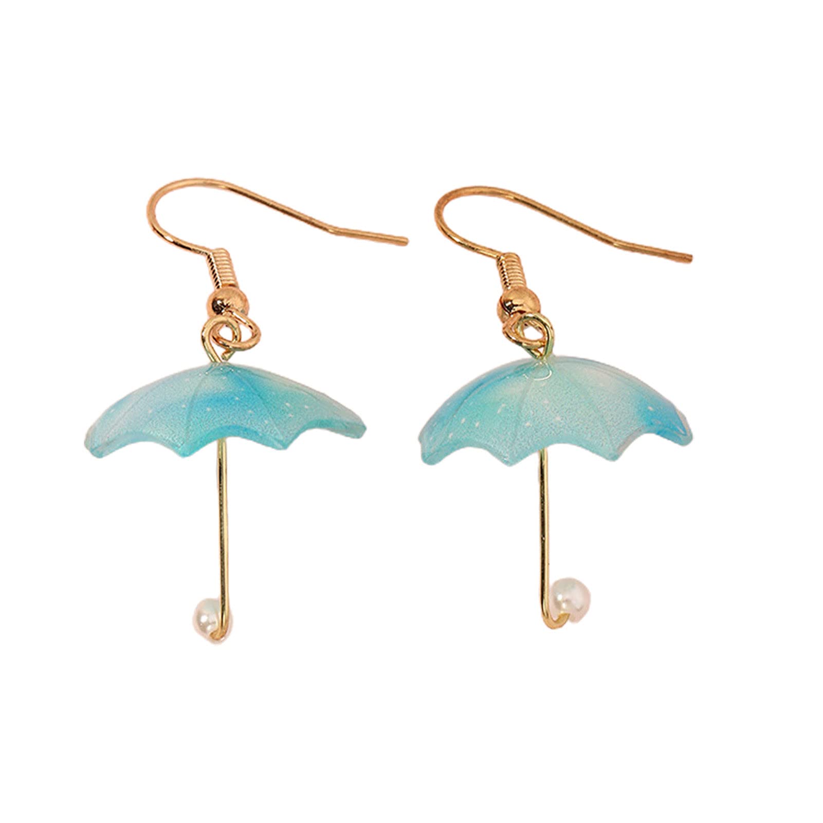 Stylish Umbrella Contrast Color Hook Earrings for Women & Girls - Lightweight Cute Jewelry for Wedding, Party & Everyday Wear - White