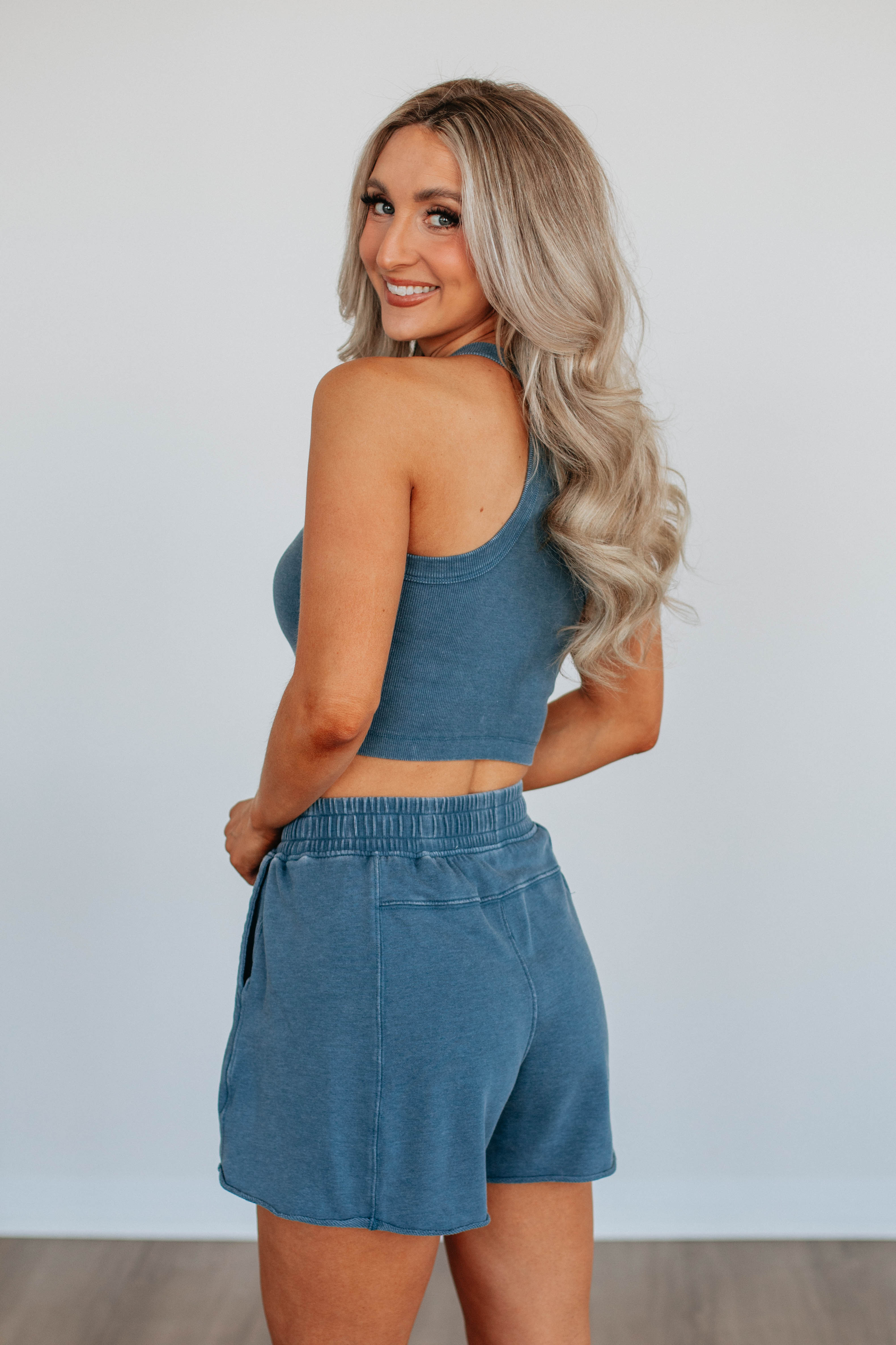 Bizzy Lounge Shorts for Women - Soft & Comfortable Deep Sea Blue Casual Shorts - Perfect for Yoga, Lounging & Summer Outfits