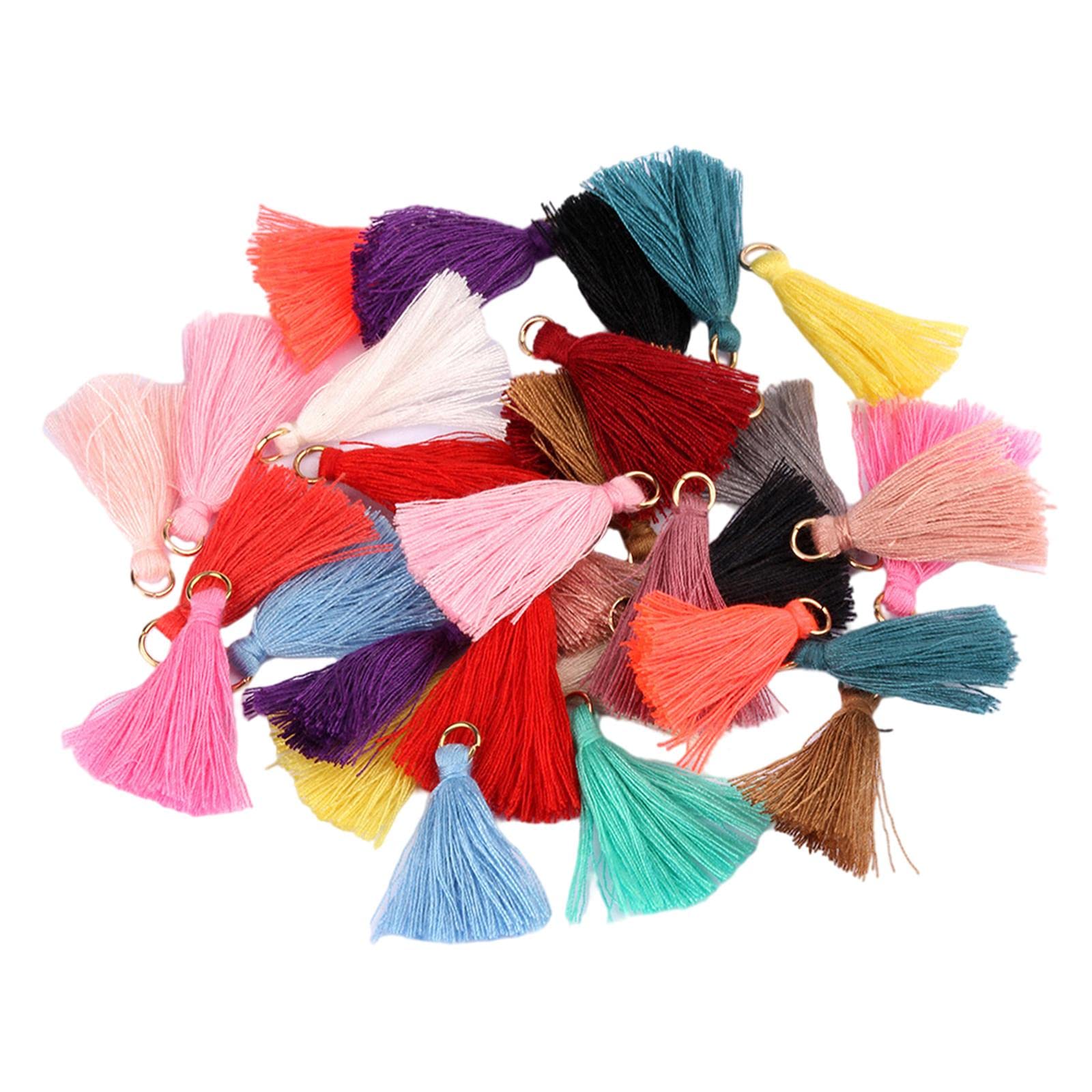 100pcs Silk Handmade Mini Tassels for Jewelry Making - Soft Tiny Tassels in Assorted Colors for Earrings, DIY Crafts & Home Decor | Perfect for Boho Accessories, Gift Wrapping & Party Decorations