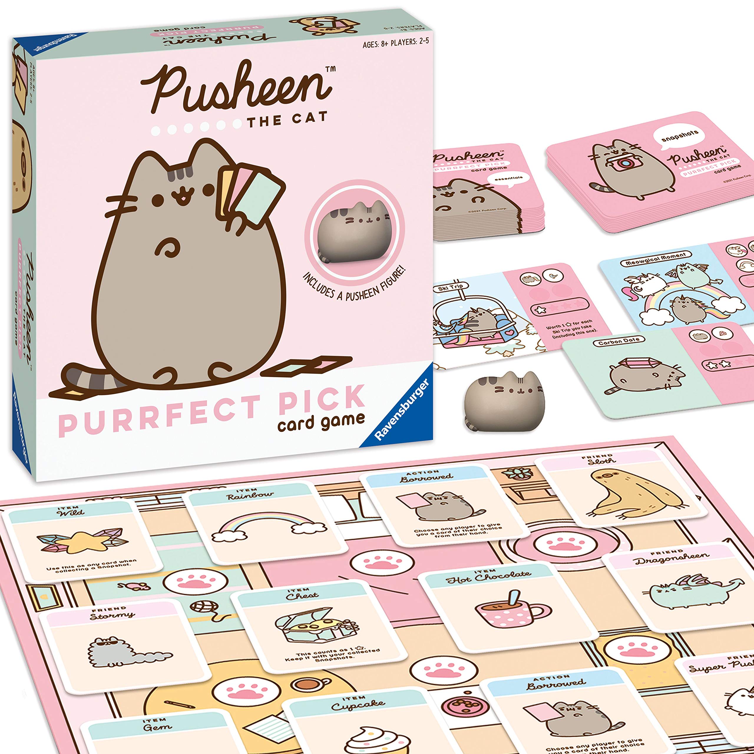 **Ravensburger Pusheen Purrfect Pick Board Game - Fun Family Game Night for Cat Lovers & Pusheen Fans | Engaging Strategy Game for Kids Ages 8+ | Pink Edition | Perfect for Birthday Gifts & Sleepovers**