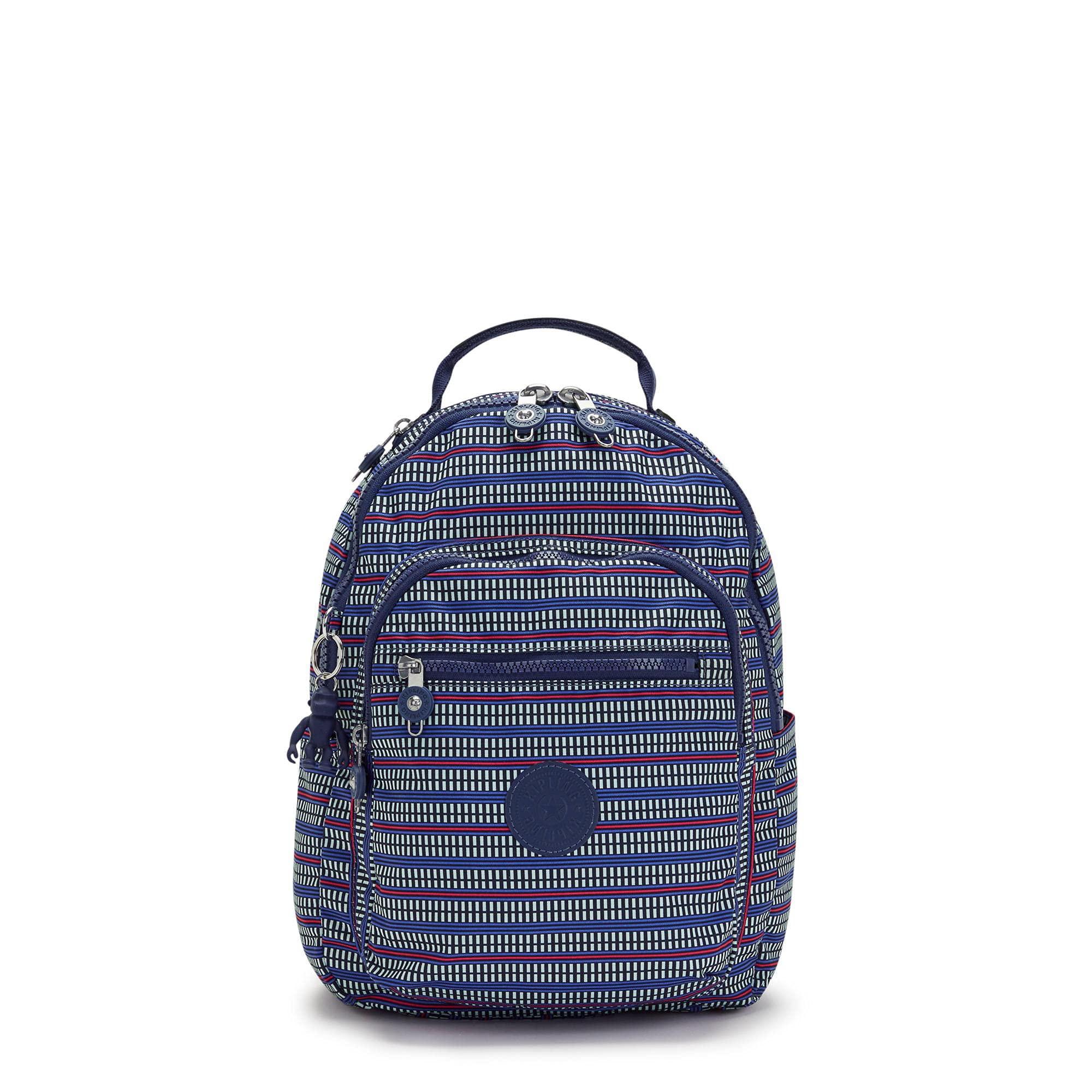 Kipling Women's Seoul Small Tablet Backpack - Lightweight Laptop Bag for Work & Travel, Blue Geometric Print, Perfect for College Students & Commuters