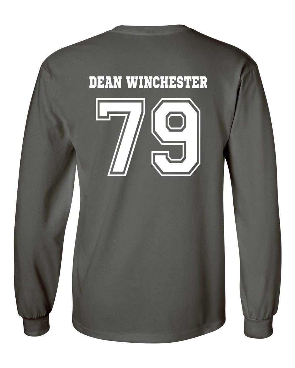 Supernatural Dean Winchester Men's Long Sleeve T-Shirt | Officially Licensed TV Show Merchandise | Soft Cotton Tee for Fans & Collectors | Perfect for Cosplay, Conventions & Casual Wear (Charcoal, XL)