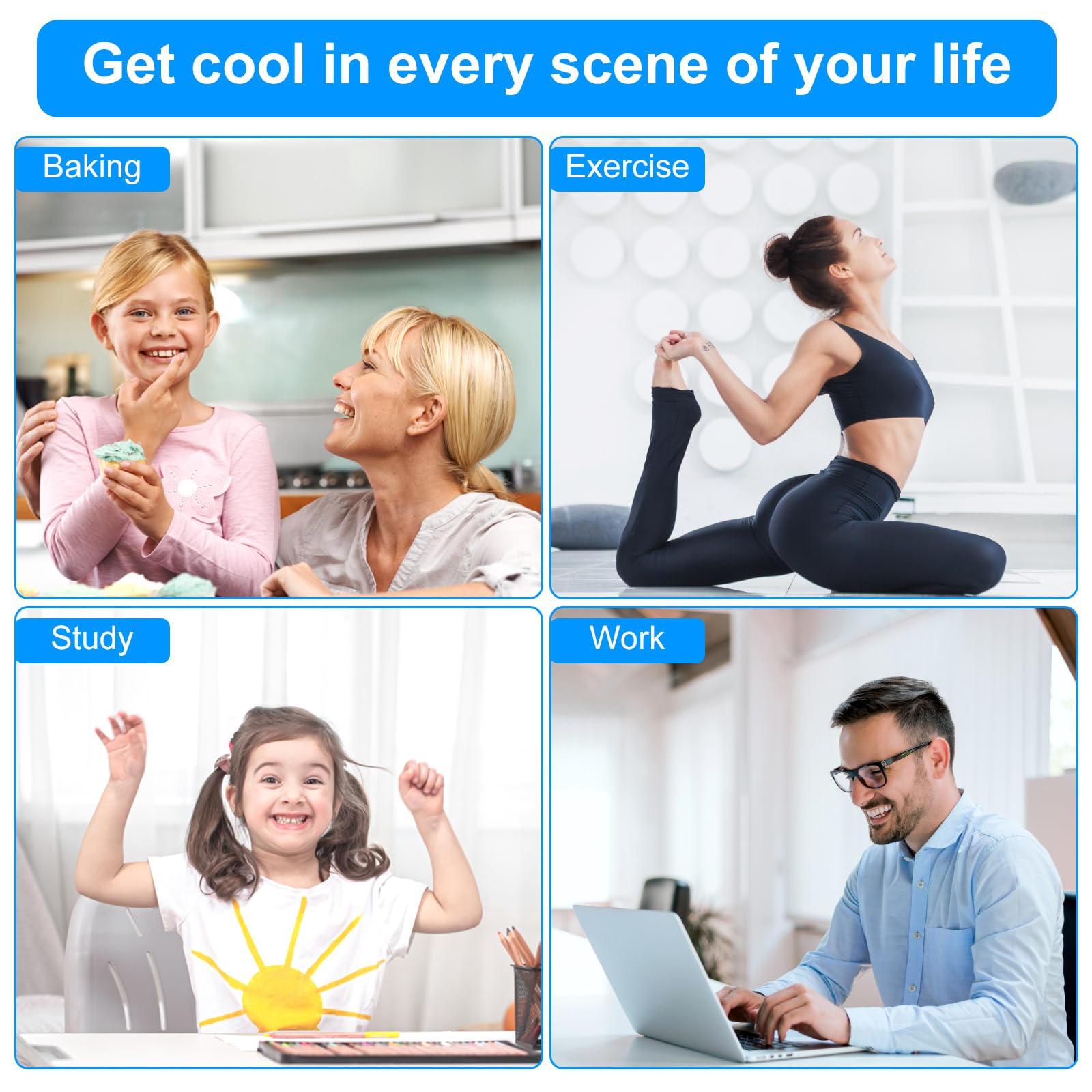 Portable Air Conditioner for Small Room - Mini AC with 4 Speeds, 2 Cool Mist Modes & Timer - Oscillating Personal Air Cooler for Home, Office, Bedroom & Dorm Use