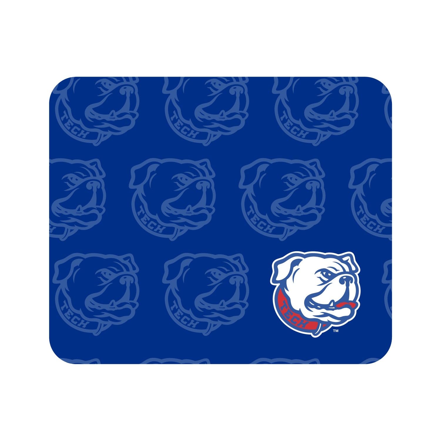 OTM Essentials Louisiana Tech University Standard Fabric Mouse Pad - Non-Slip Desk Accessory for Gaming & Office Work - Mascot Repeat V1 Design - Perfect for Students, Gamers & Professionals