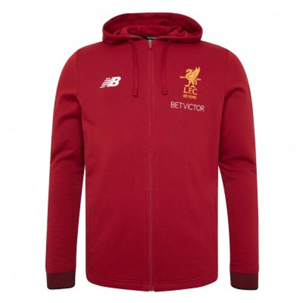 New Balance Kids Liverpool FC Travel Hoodie - Comfortable & Stylish Soccer Hooded Sweatshirt for Boys & Girls - Perfect for Travel, Games & Casual Wear