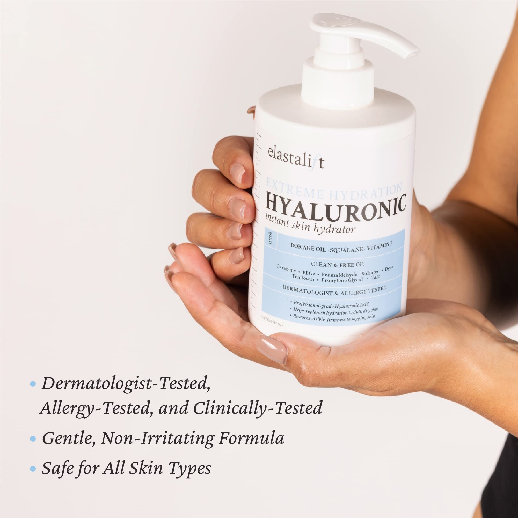 Elastalift Hyaluronic Acid Moisturizing Body Lotion & Face Cream - Anti-Aging Skincare for Wrinkles, Sagging Skin, Cellulite & Stretch Marks - Hydrating Dry Skin Treatment - 2 Pack - Perfect for Daily Use & Nighttime Skincare Routine
