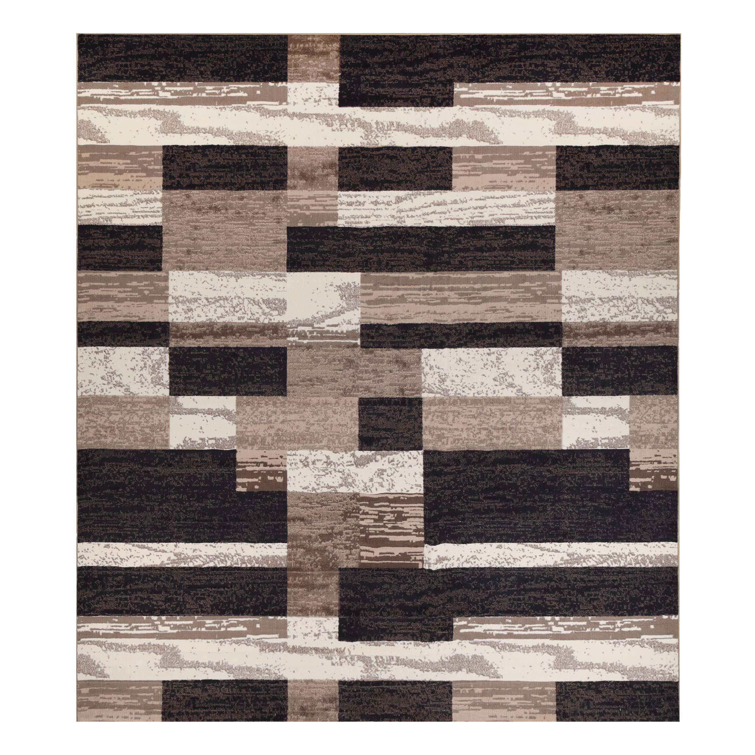 Stylish Rockwood Contemporary Geometric Patchwork Area Rug - Non-Slip Indoor Runner for Living Room, Bedroom & Office Decor
