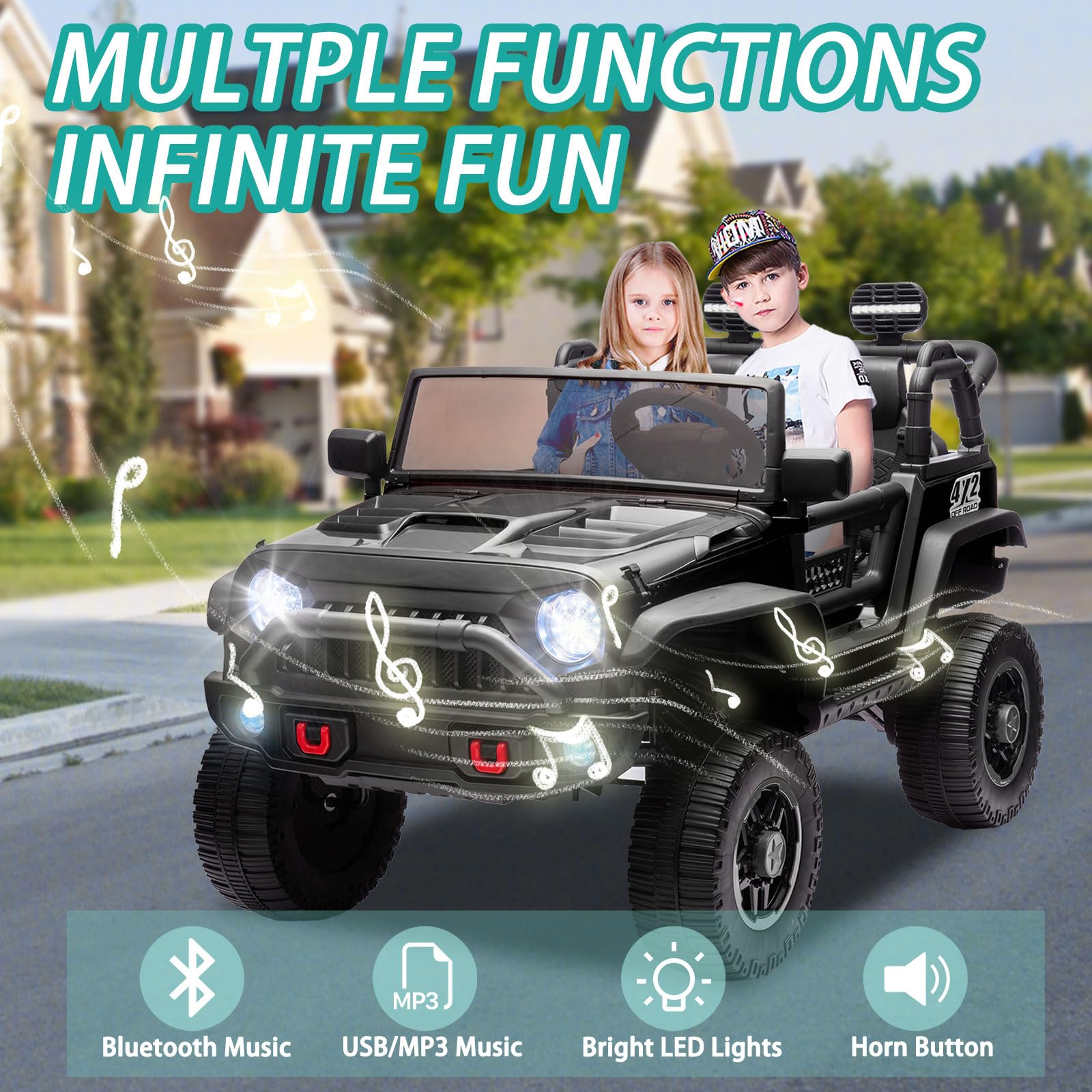 24V 2 Seater Electric Ride-On Truck for Kids with Remote Control - 20.28