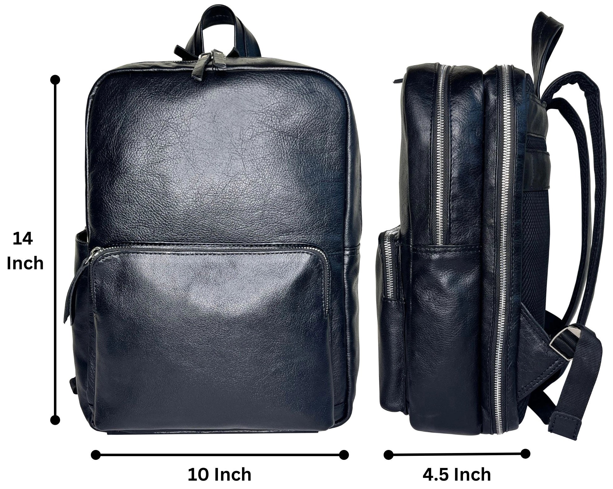 Premium Genuine Leather Laptop Backpack for Men & Women - Waterproof Business Travel Backpack with USB Charging Port - Perfect for Work, College & Daily Commute