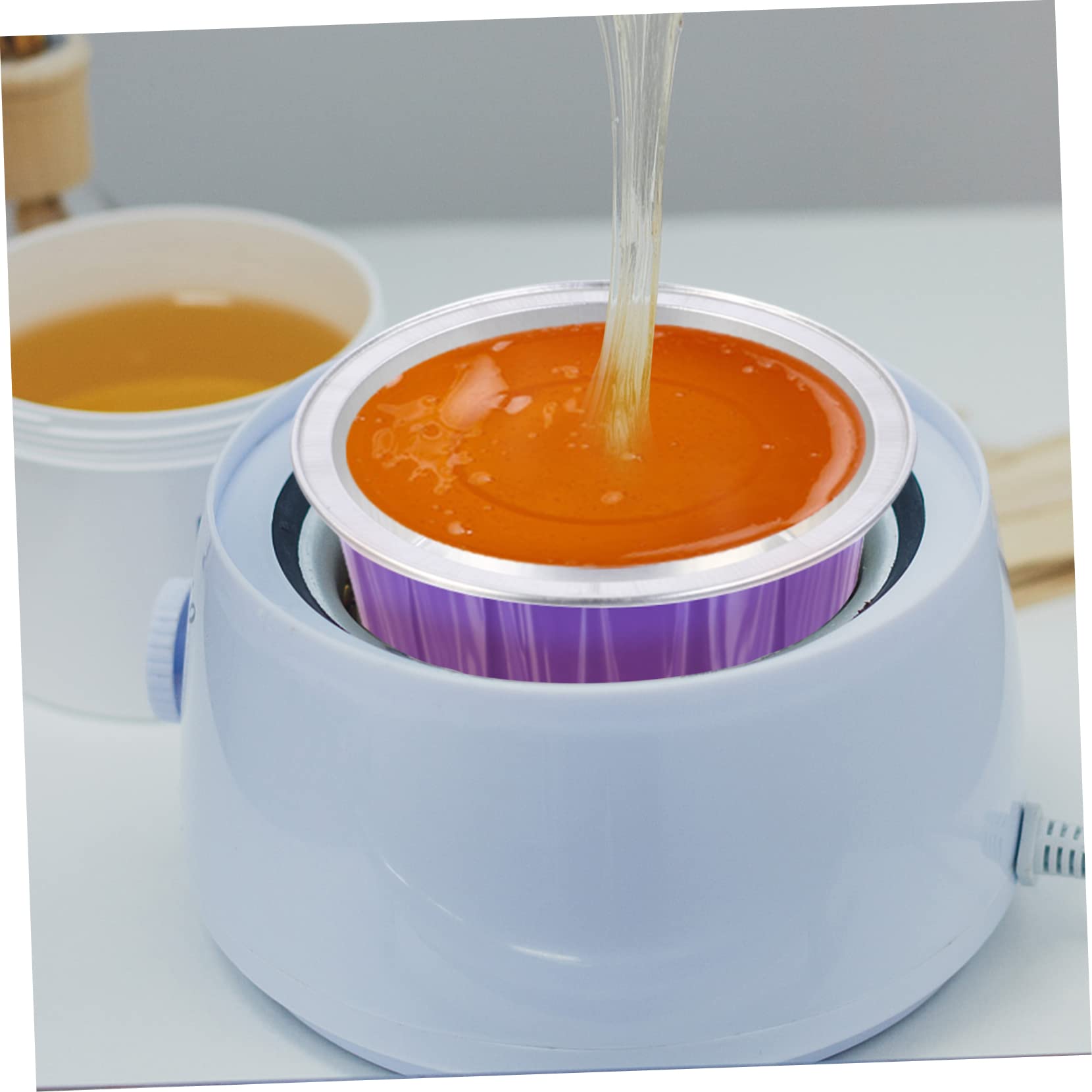 20 Pcs Purple Aluminum Foil Wax Melting Bowls for Hair Removal & Candle Warmer - Wax Pot Replacement, Waxing Container, Baking Cups - Perfect for Salon, Spa & DIY Beauty Treatments