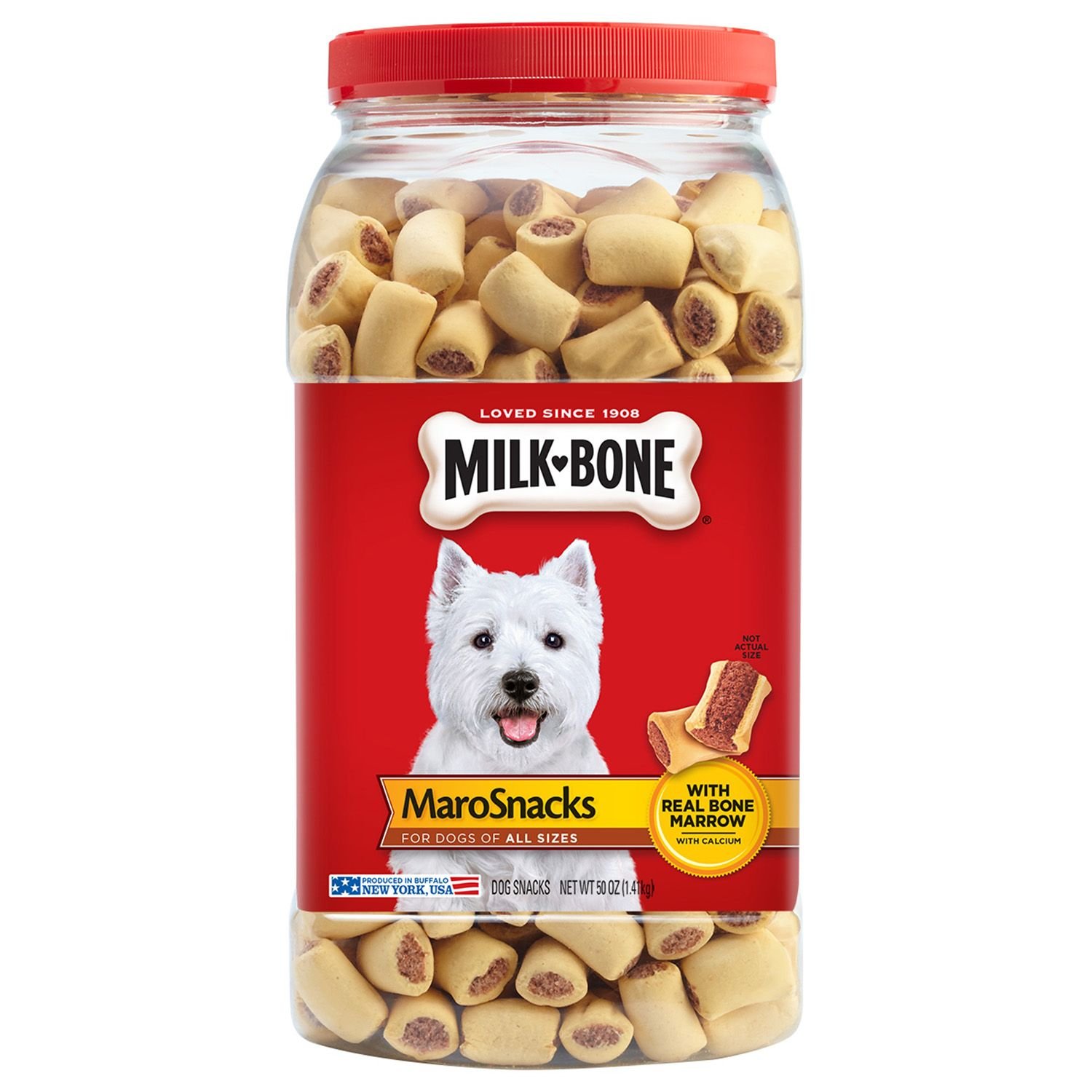Milk-Bone MaroSnacks Dog Treats - 50 oz. Crunchy & Tender Baked Biscuits for Small & Large Dogs - Perfect for Training, Rewards & Dental Health