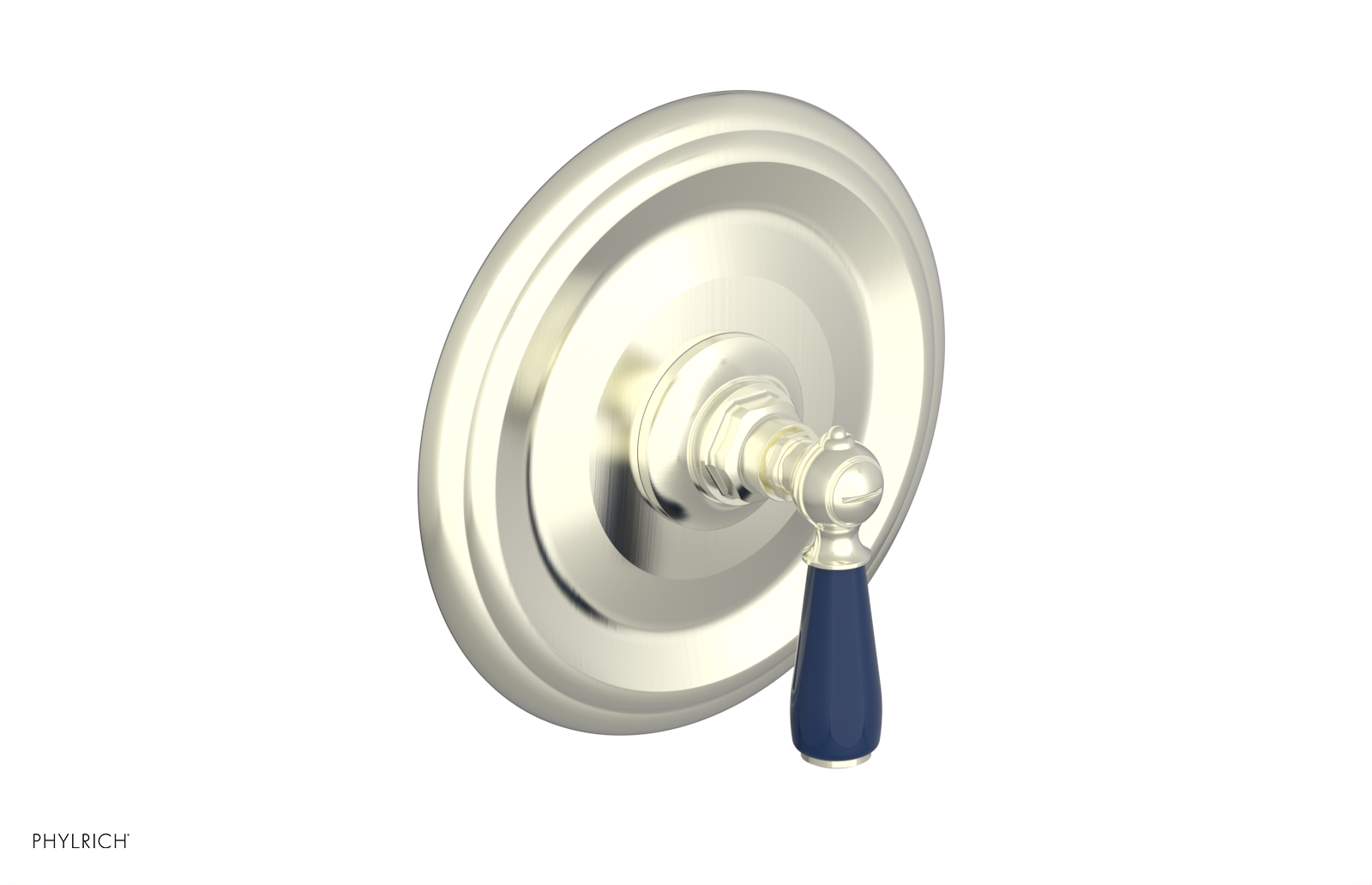 Jamestown Pressure Balance Shower Plate & Handle Trim Kit with Navy Blue Accents - 4