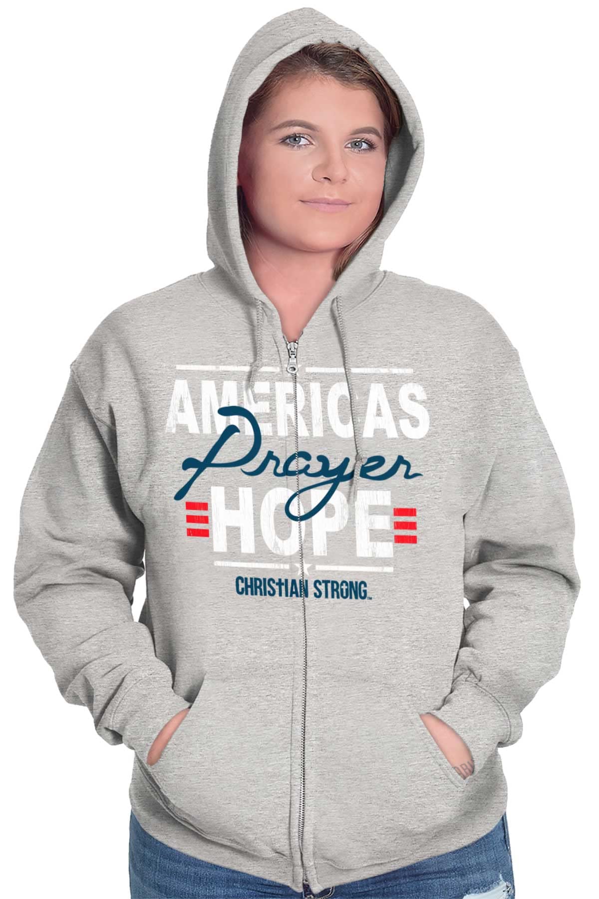 Brisco Brands Christian Zip Hoodie for Women - Inspirational Prayer Sweatshirt | Perfect for Church, Bible Study & Everyday Faith Wear