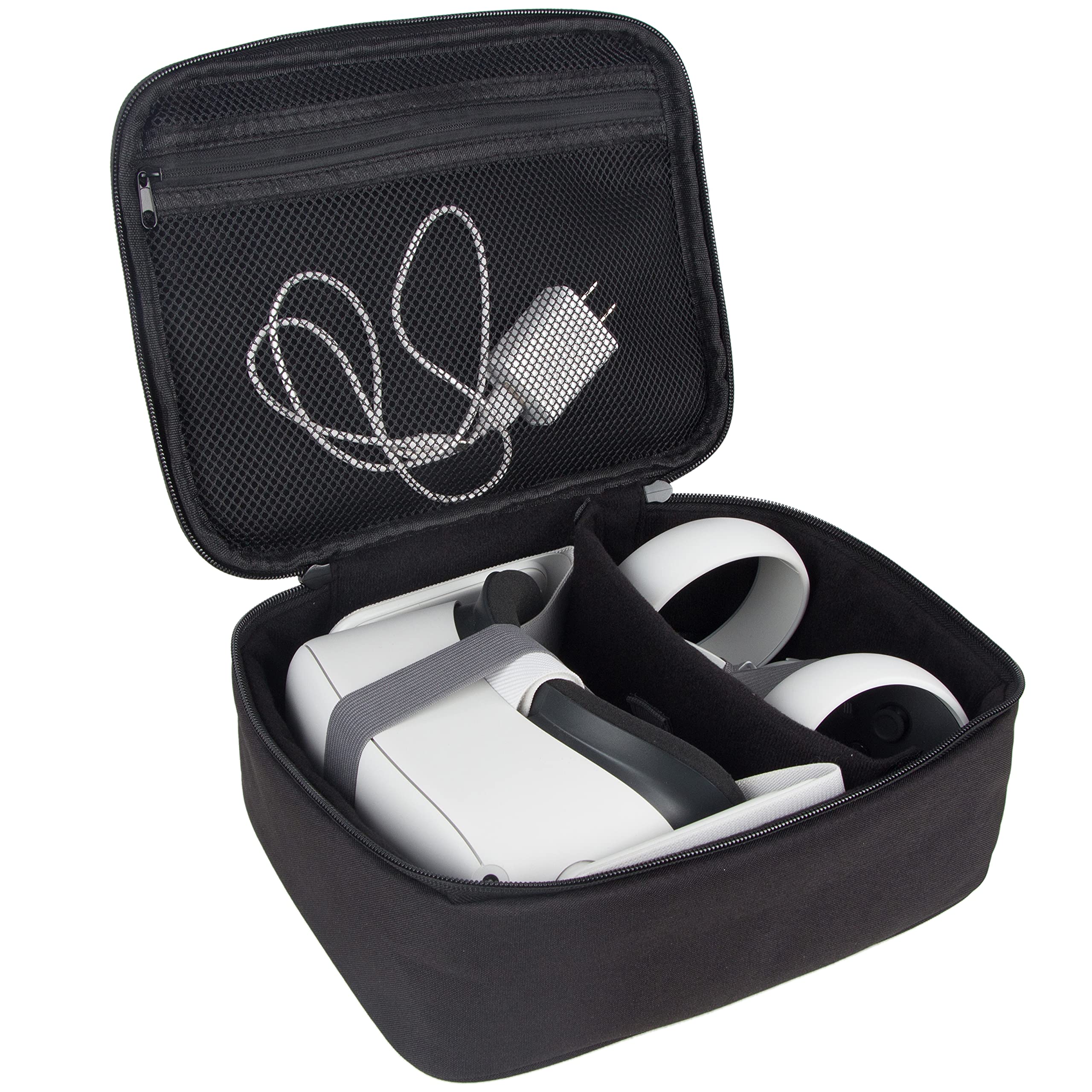 Premium KISLANE Soft Carrying Case for Oculus Quest 2 VR Headset - Lightweight Protective Travel Storage Bag with Padded Interior for Home, Outdoor & Gaming Accessories (Black) - Perfect for Travel, Commuting & VR Gaming Sessions