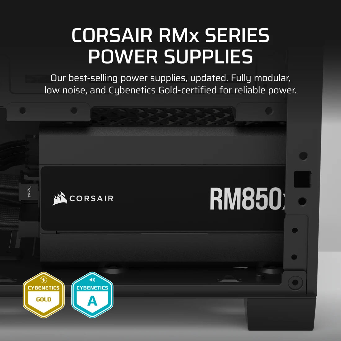 CORSAIR RM1000x Fully Modular 80 Plus Gold ATX Power Supply - 1000W PSU for Gaming PC, Workstation & High-End Builds | Cybenetics Certified, Quiet Operation