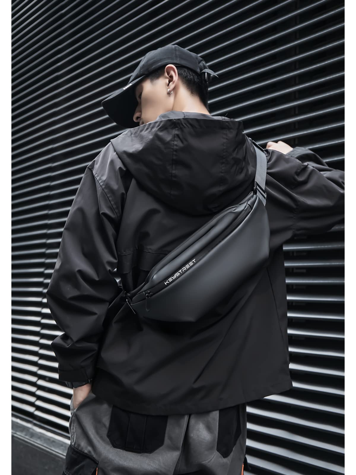 Men's Waterproof Crossbody Fanny Pack - Large Waist Bag for Travel, Running, Cycling & Sports - Holds Phones & Essentials - Perfect for Outdoor Adventures & Daily Use
