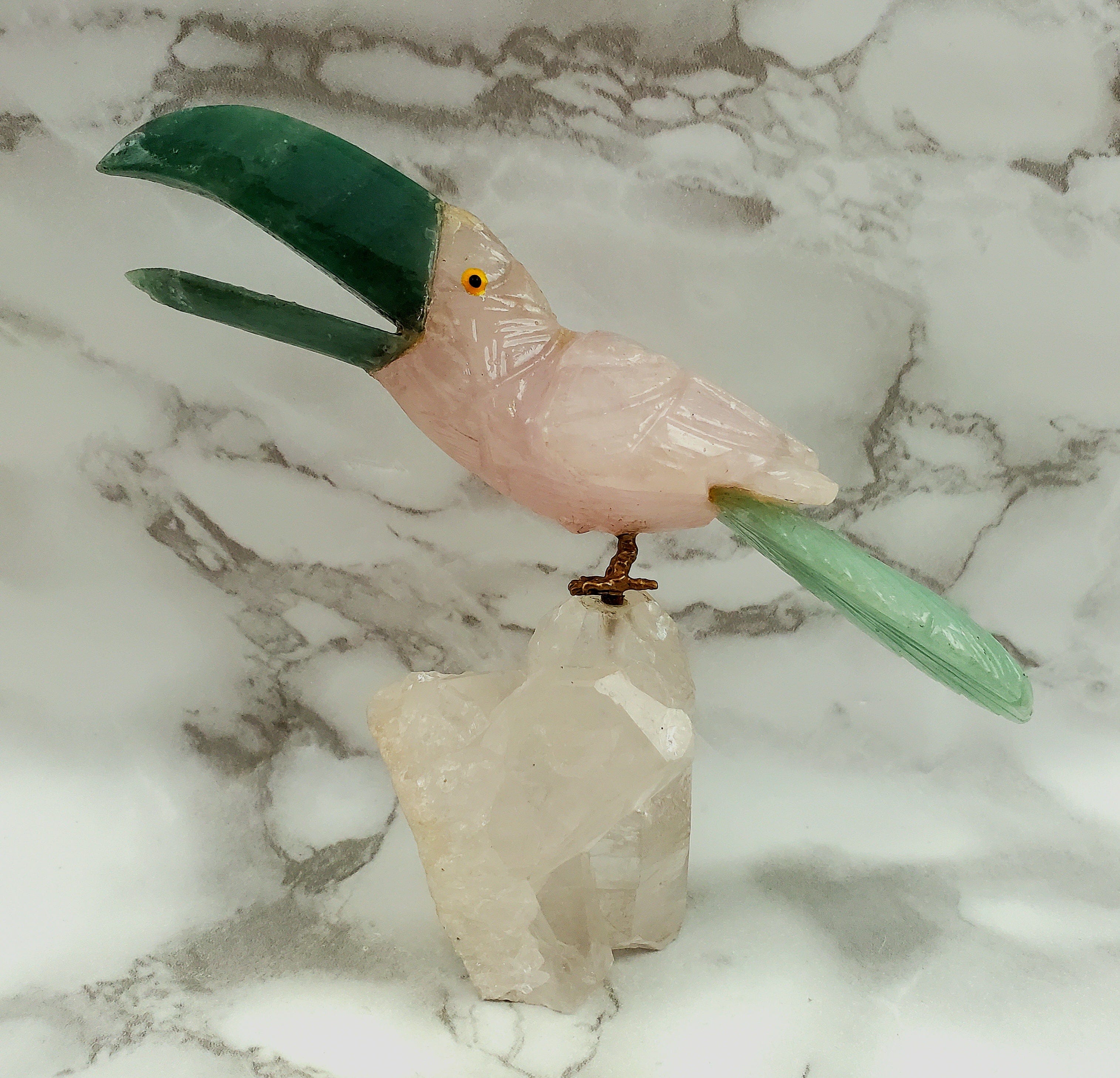 Handcrafted Amethyst Bird Carving - Unique Animal Sculpture for Home Decor, Meditation & Spiritual Healing
