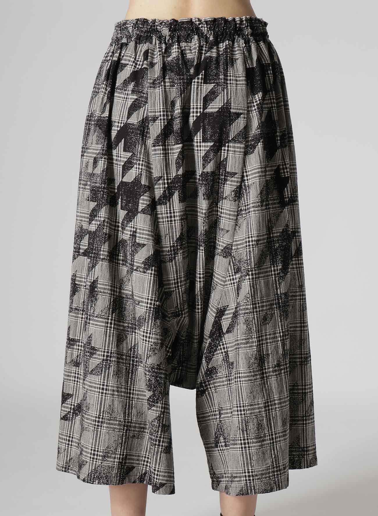 Stylish Cotton Linen Plaid Houndstooth Gathered Pants for Women - Comfortable & Trendy Casual Trousers for Office, Travel, and Everyday Wear